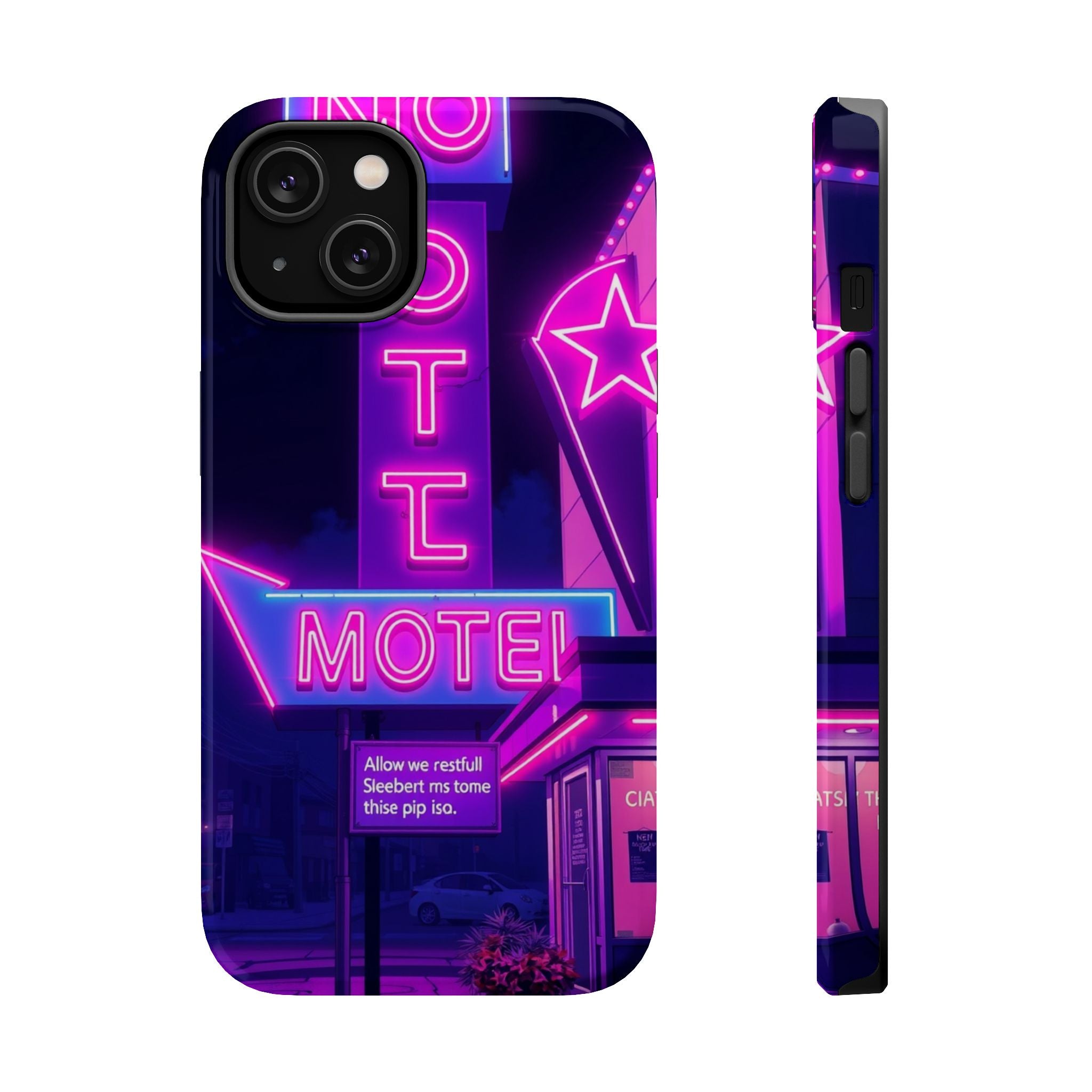 iPhone Neon Sign Motel Enchanted Art Slim Everyday Designer Case · iPhone Case