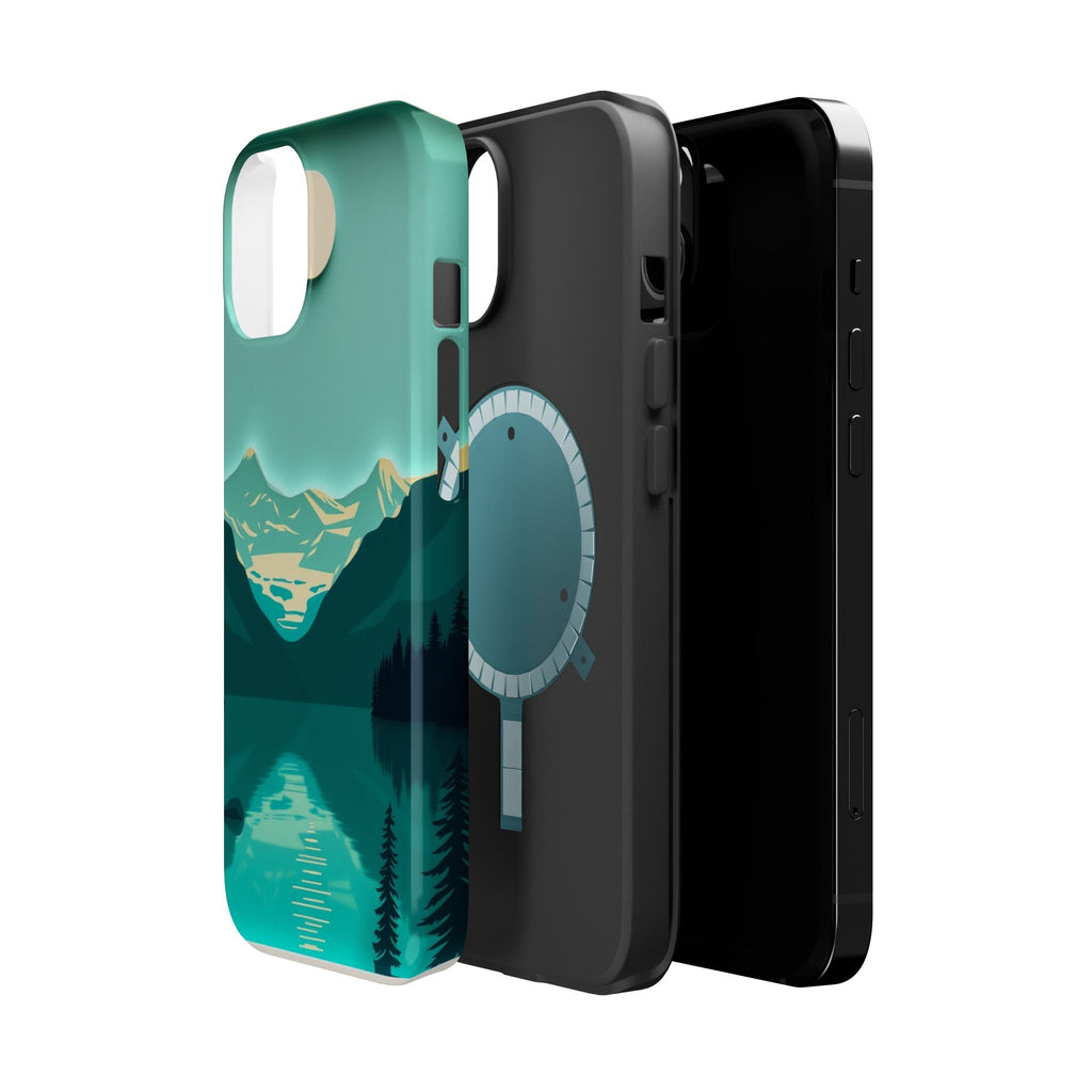 iPhone Glacier Lake Paper Cut Art Bold Modern Everyday Snap Case · iPhone Case