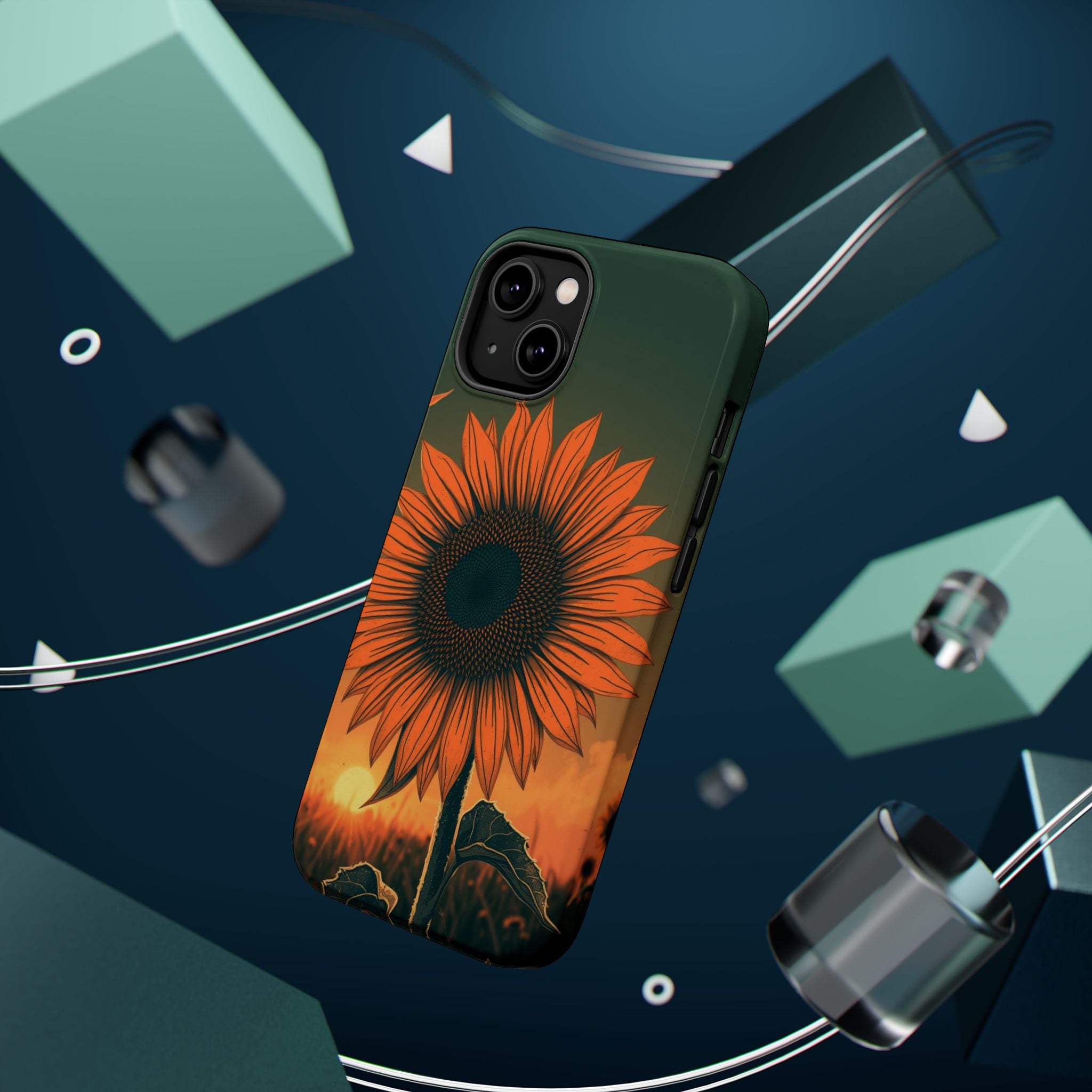 iPhone Charcoal And Copper Sunflower Prairie Slim iPhone Everyday · iPhone Case