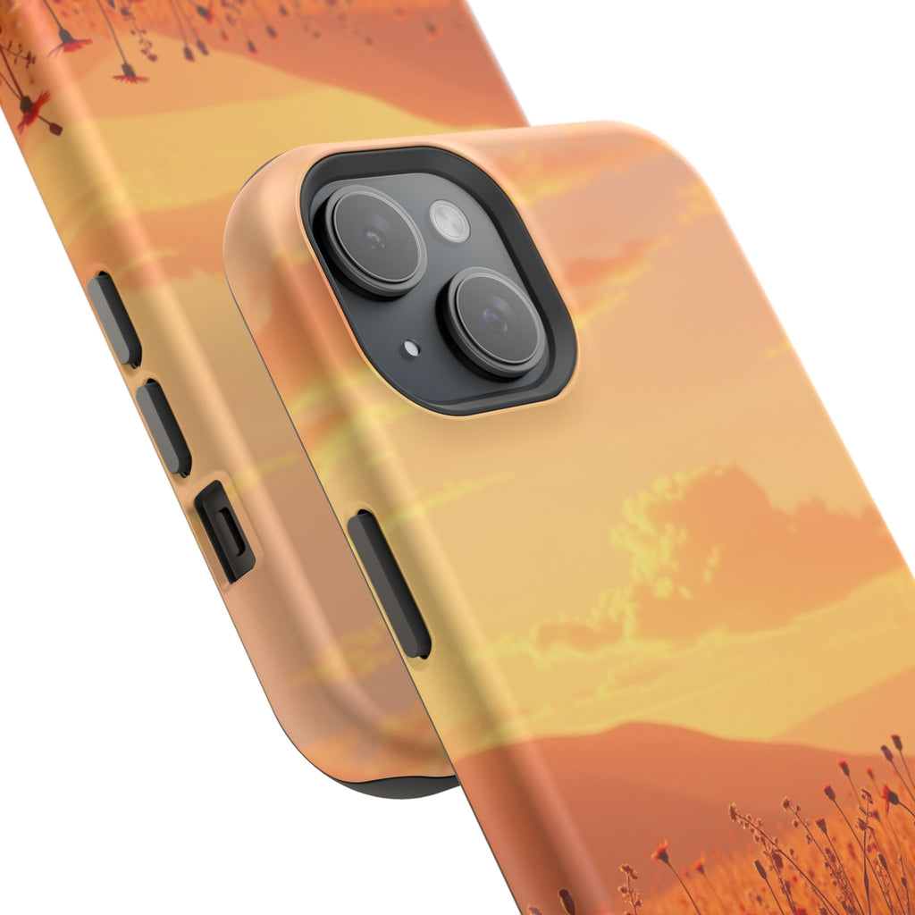 iPhone Sunset Amber And Peach Wildflower Field Soft iPhone Finish · iPhone Case