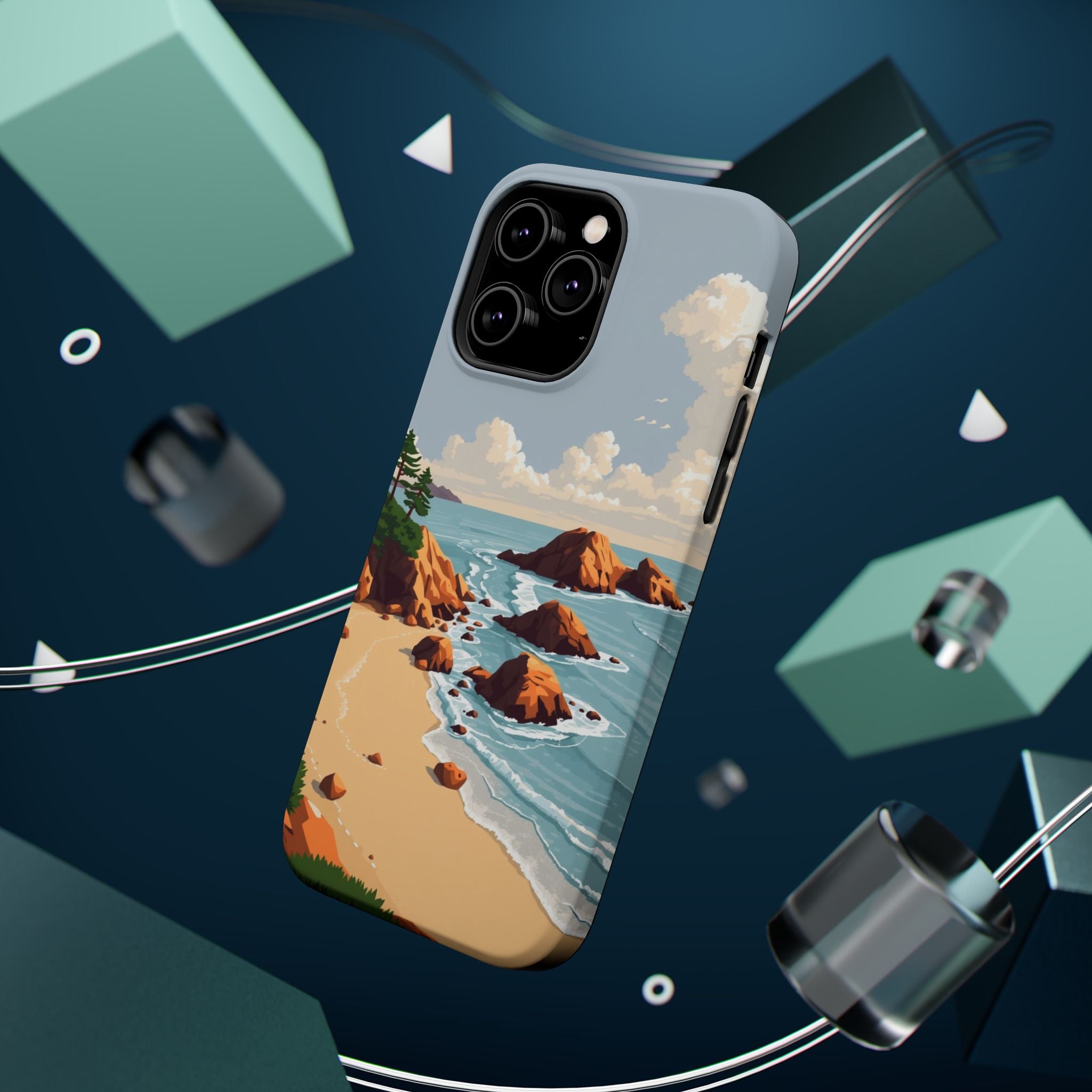 iPhone Mustard And Rust Pebble Beach Slim Everyday Designer Case · iPhone Case