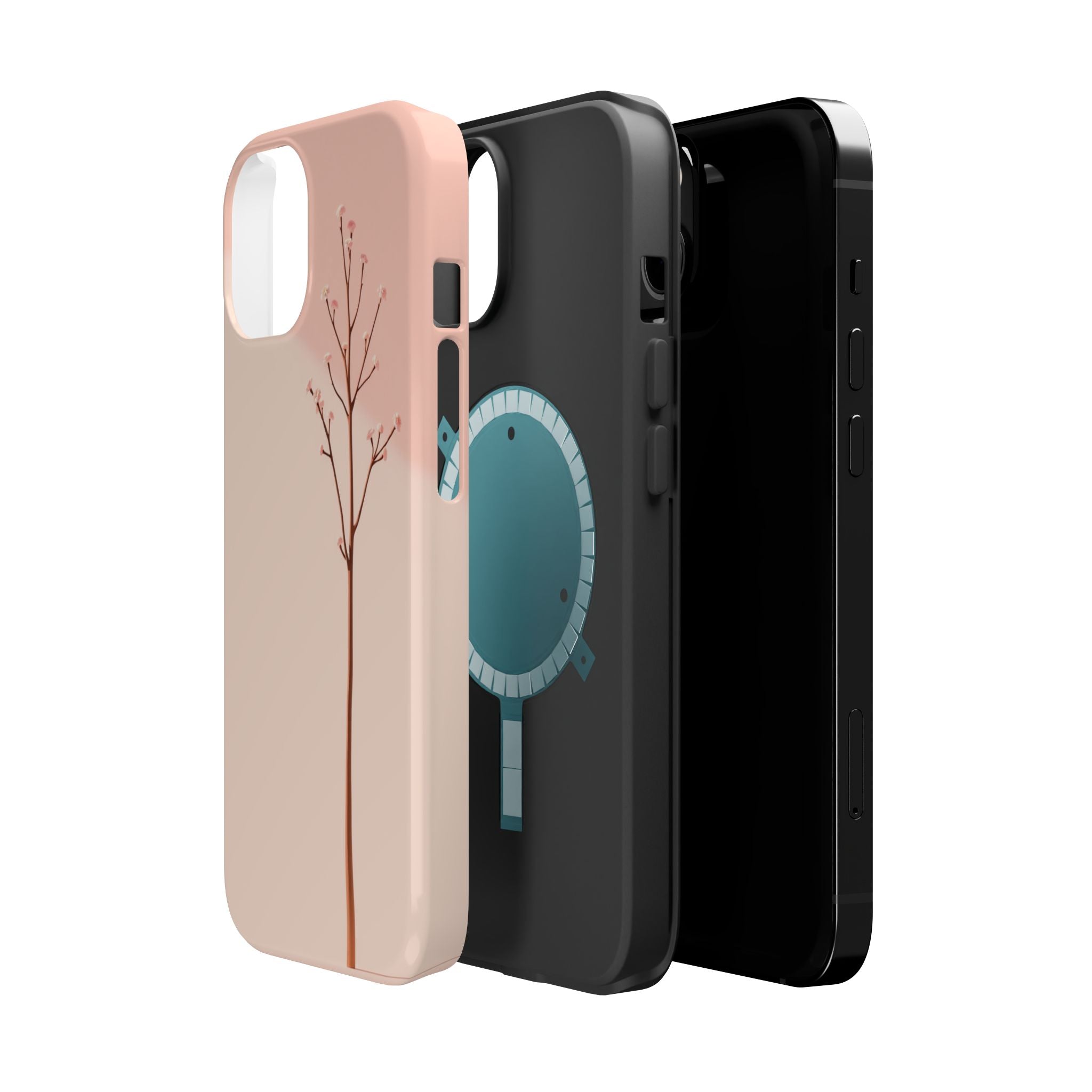 iPhone Rose Pink And Cream Minimalist Stem Slim iPhone Everyday · iPhone Case