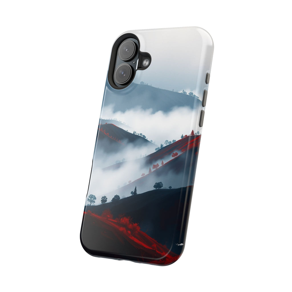 iPhone Black And Crimson Fog Rolling Over Hills Soft iPhone Finish · iPhone Case