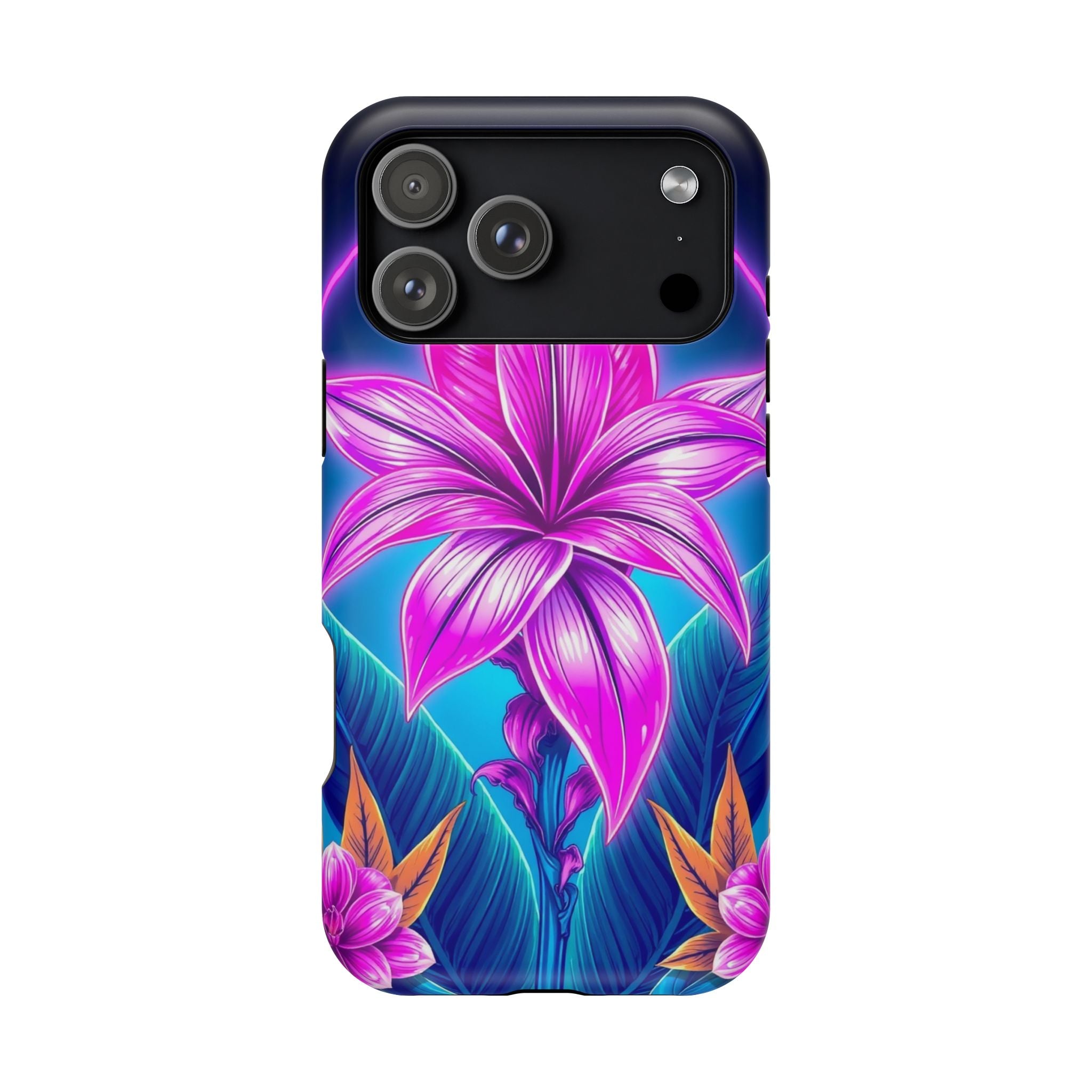 iPhone Tropical Bloom Neon Cyberpunk Slim Everyday Designer Case · iPhone Case