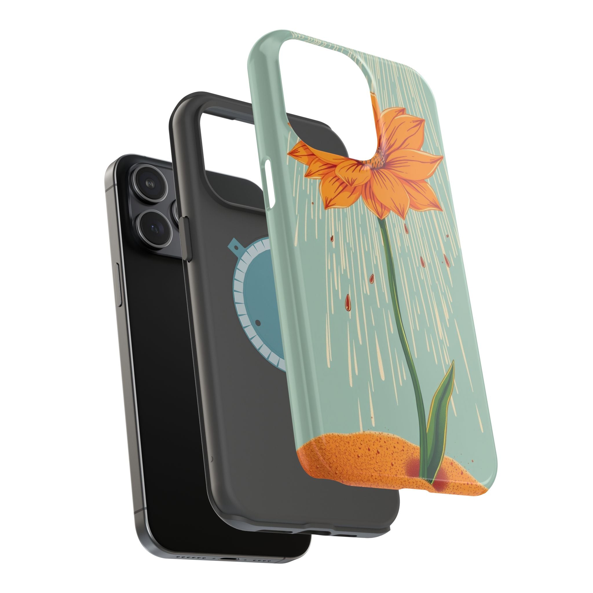 iPhone Spring Shower Bloom Vintage Retro Poster Soft iPhone Finish · iPhone Case