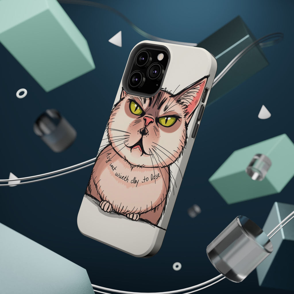 iPhone Sarcastic Cat Verdict Hand-Drawn Sketch Soft Finish Everyday Case · iPhon