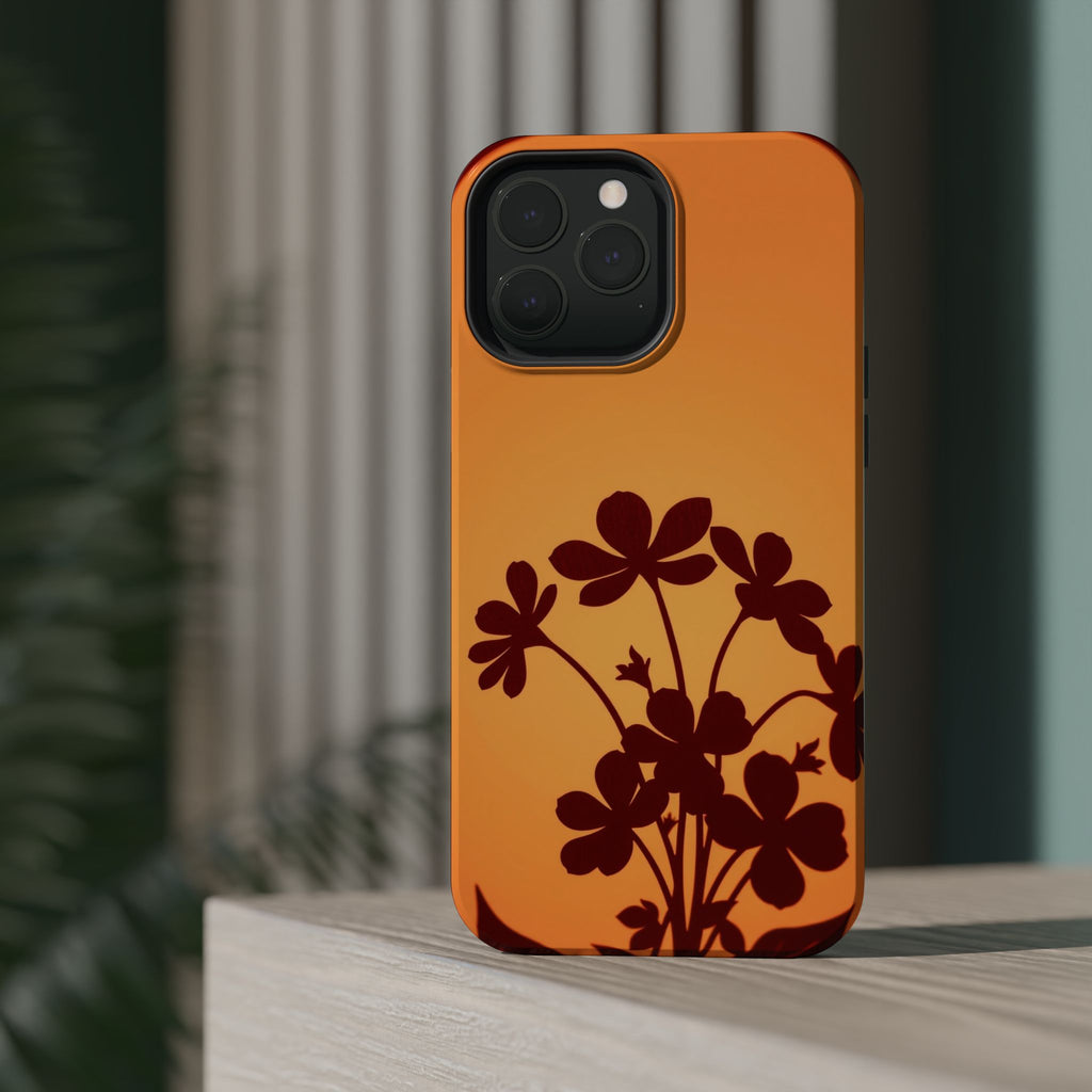 iPhone Floral Silhouette Electric Art Slim Everyday Designer Case · iPhone Case