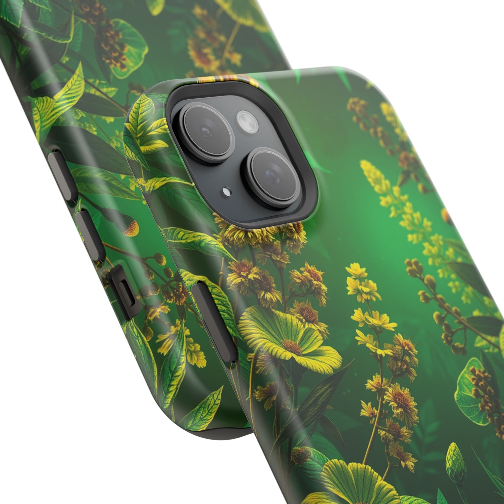 iPhone Emerald Green And Gold Vintage Botanicals Print Slim Snap Case · iPhone C