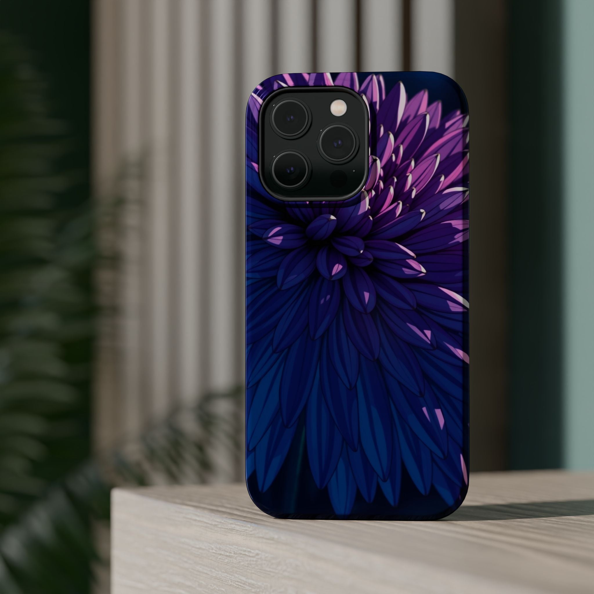 iPhone Indigo And Violet Chrysanthemum Classic Soft iPhone Finish · iPhone Case