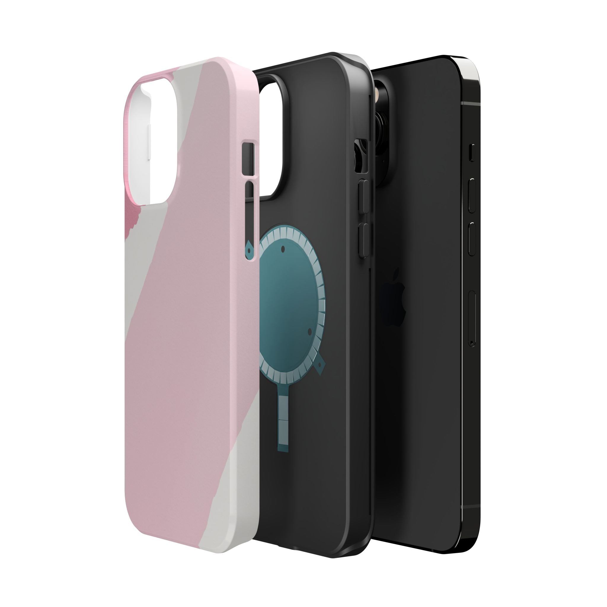 iPhone Rose Pink And Cream Calligraphic Stroke Soft iPhone Finish · iPhone Case