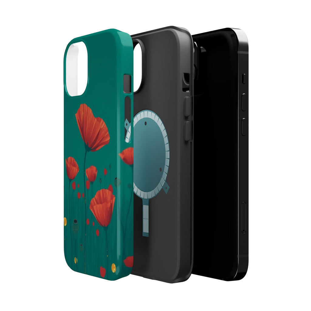 iPhone Earthy Poppy Field Design Bold Modern Everyday Snap Case · iPhone Case