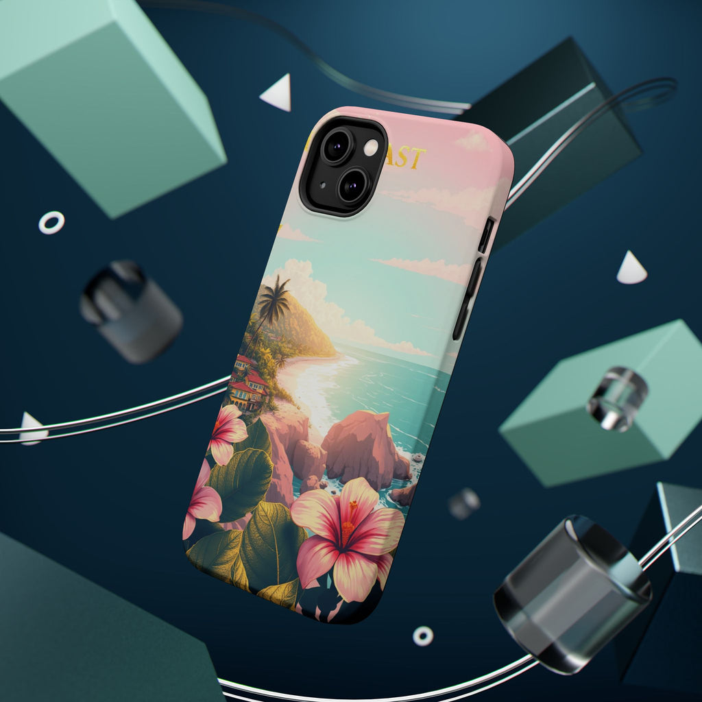 iPhone Mint And Blush Hibiscus Coast Slim Everyday iPhone 14 Designer · iPhone C