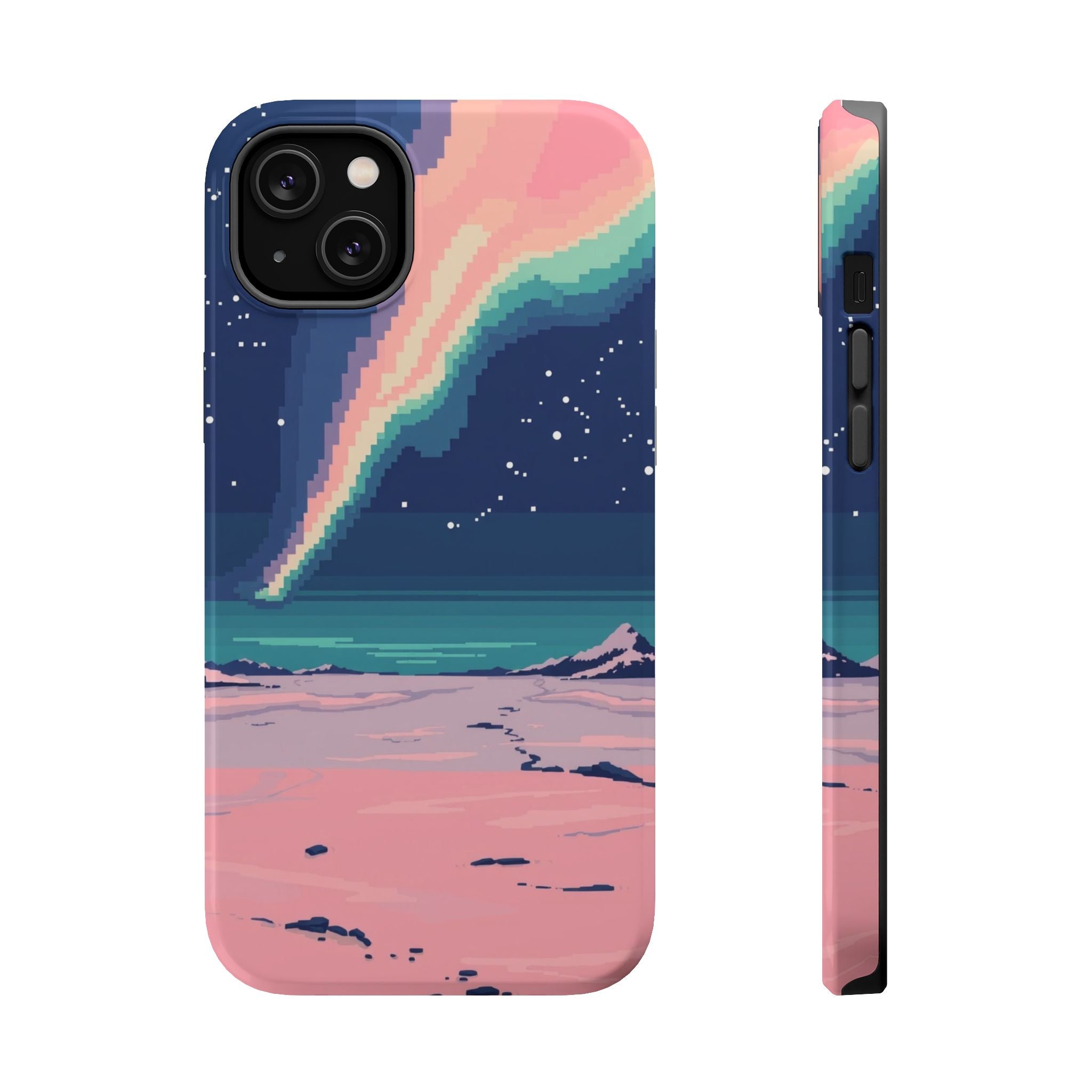 iPhone Mint And Blush Northern Lights Slim Everyday Designer Case · iPhone Case