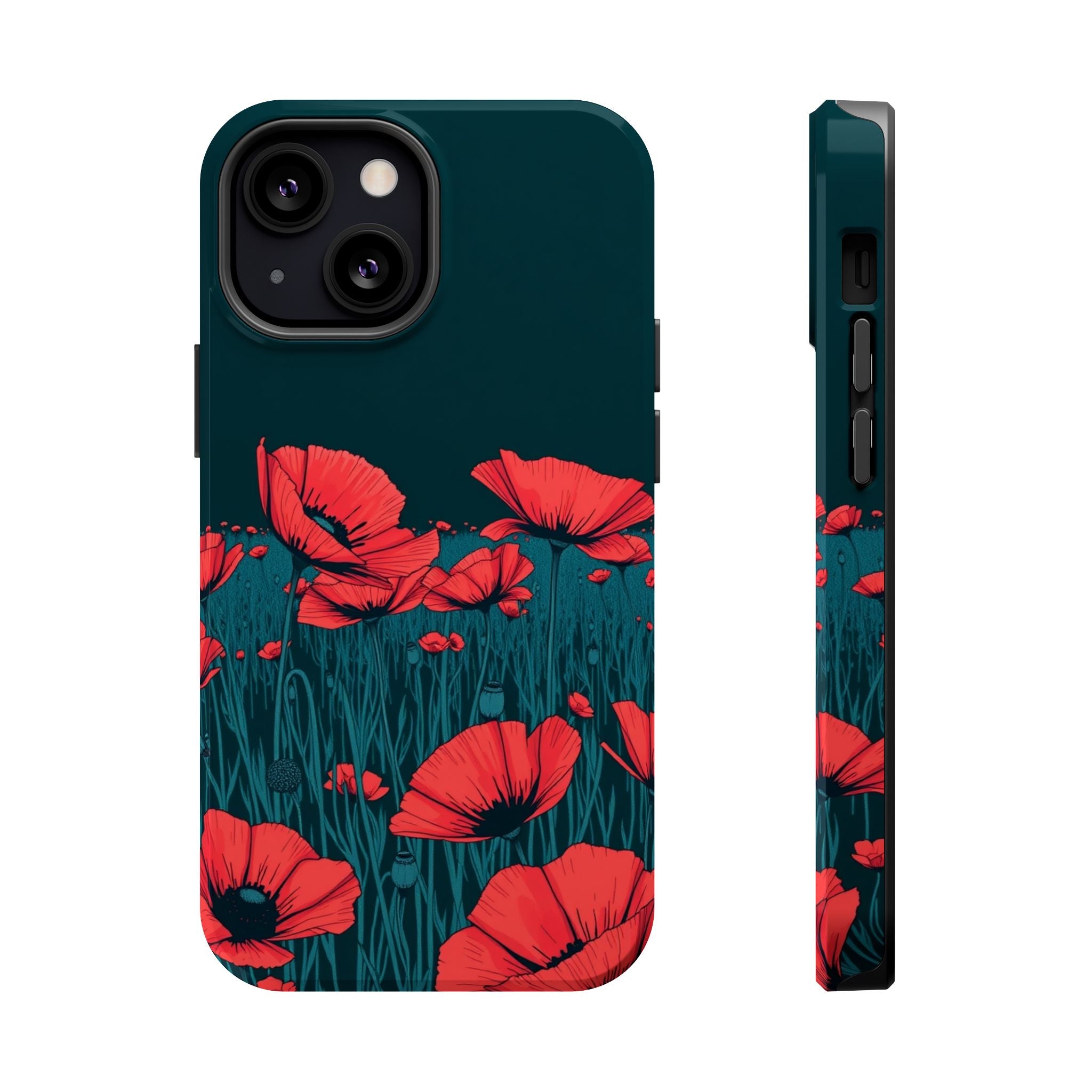 iPhone Poppy Field Dark Gothic Ink Clean Minimal Snap Cas Slim Snap Case · iPhon