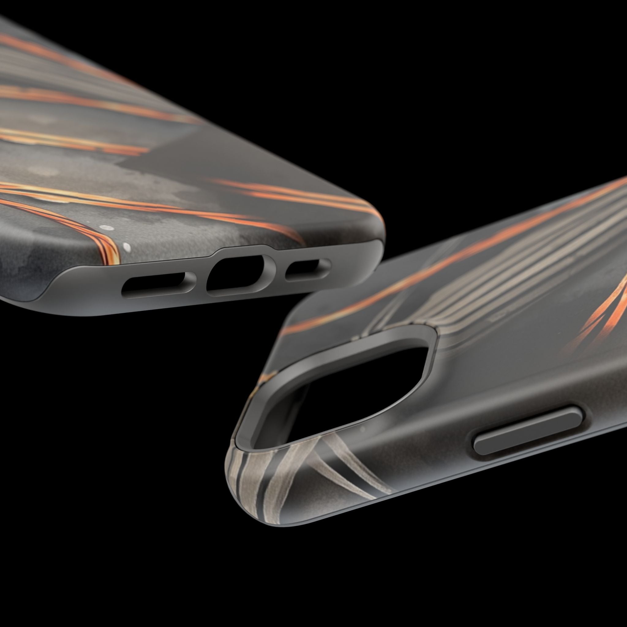 iPhone Charcoal And Copper Thread Pattern Slim iPhone Everyday Designer · iPhone