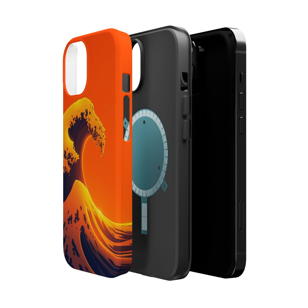 iPhone Mustard And Rust Holographic Wave Slim Everyday iPhone Designer · iPhone