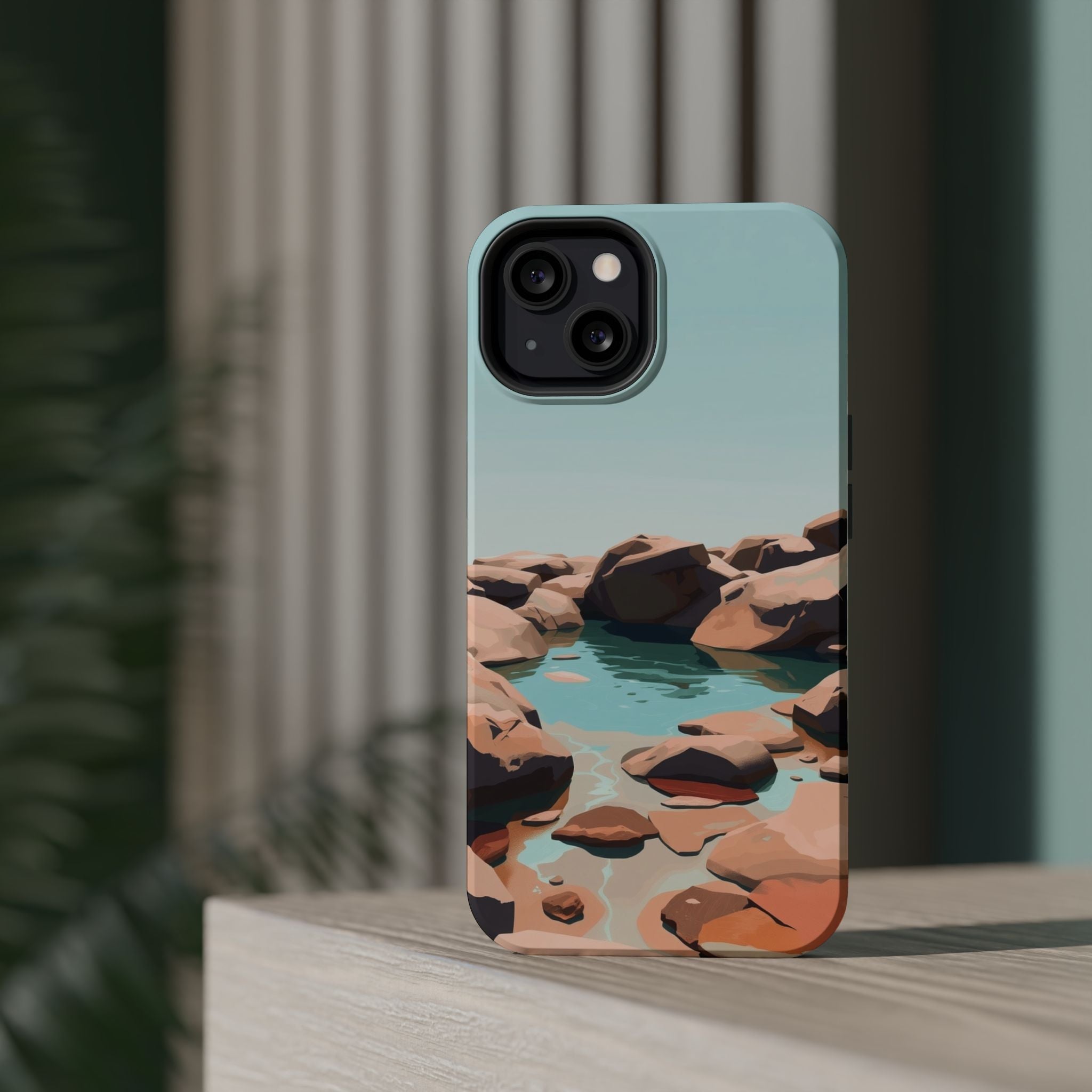 iPhone Tidal Pool Oil Painting Impressionist Slim iPhone Everyday · iPhone Case
