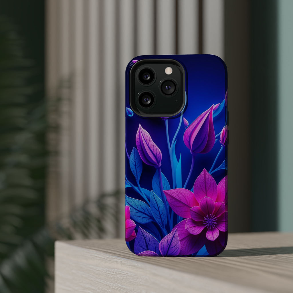 iPhone Neon Floral Paper Cut Art Bold Modern Everyday Snap Case · iPhone Case