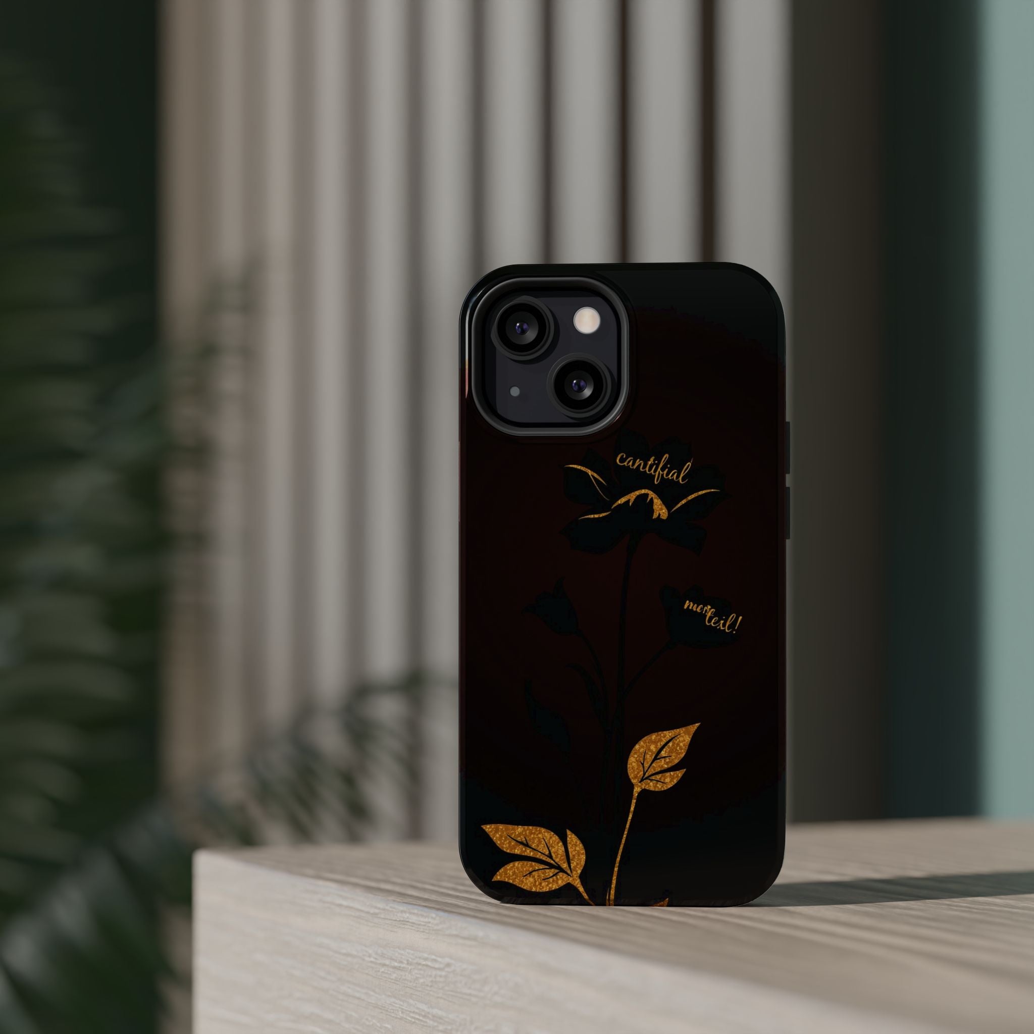 iPhone Earthy Floral Silhouette Design Slim Everyday Designer Case · iPhone Case