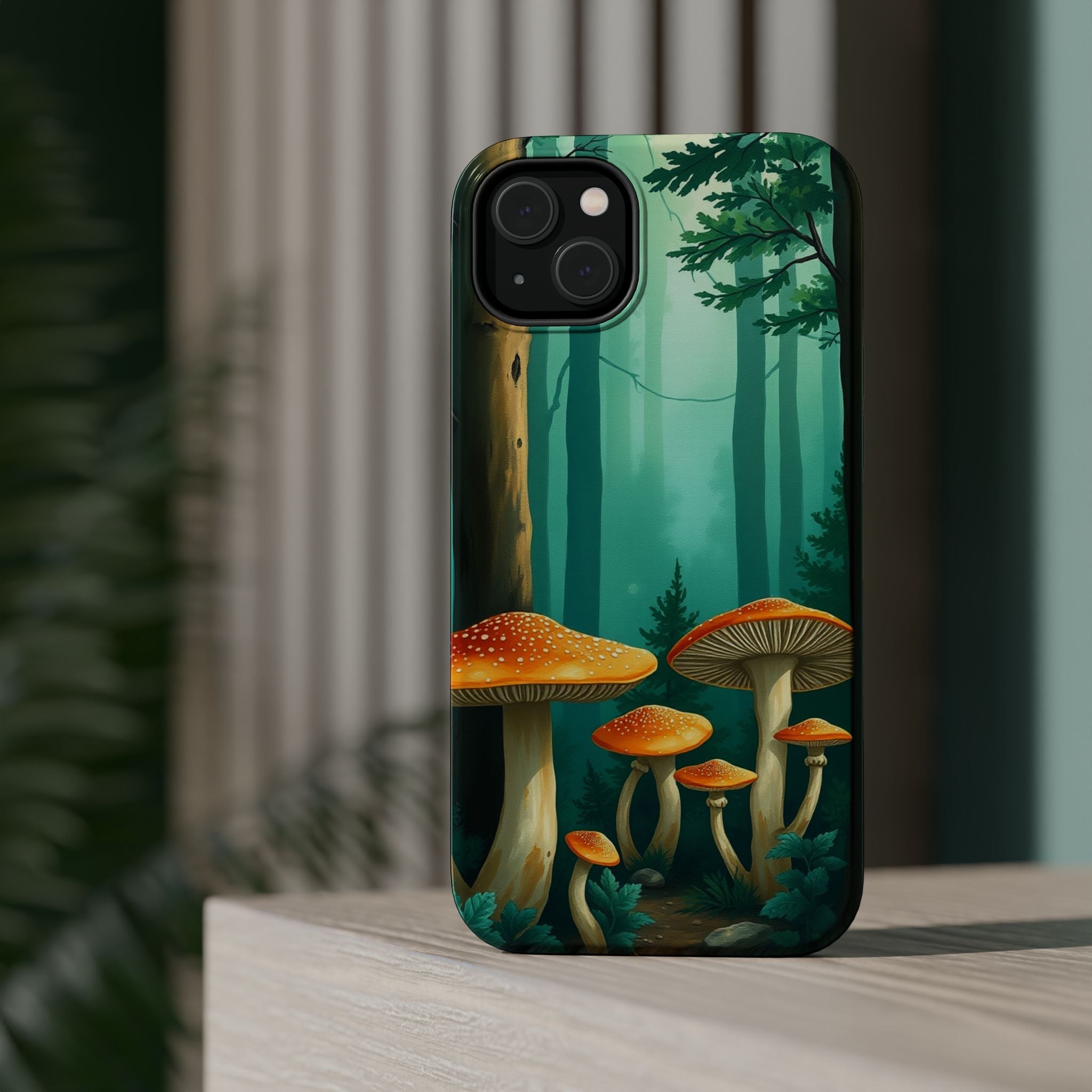 iPhone Mushroom Forest Oil Painting Impressionist iPhone Clean Minimal · iPhone