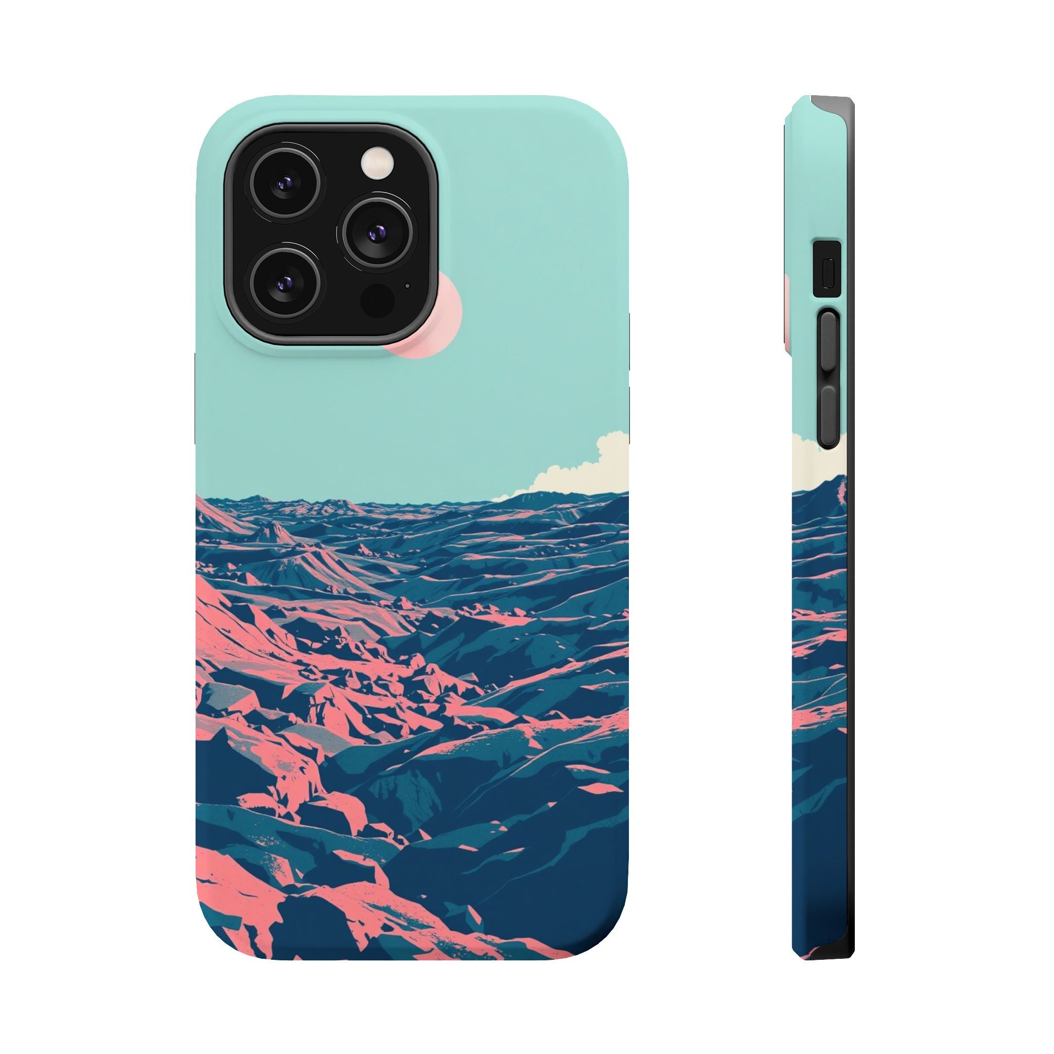 iPhone Mint And Blush Lava Field Bold Modern Everyday Snap Case · iPhone Case
