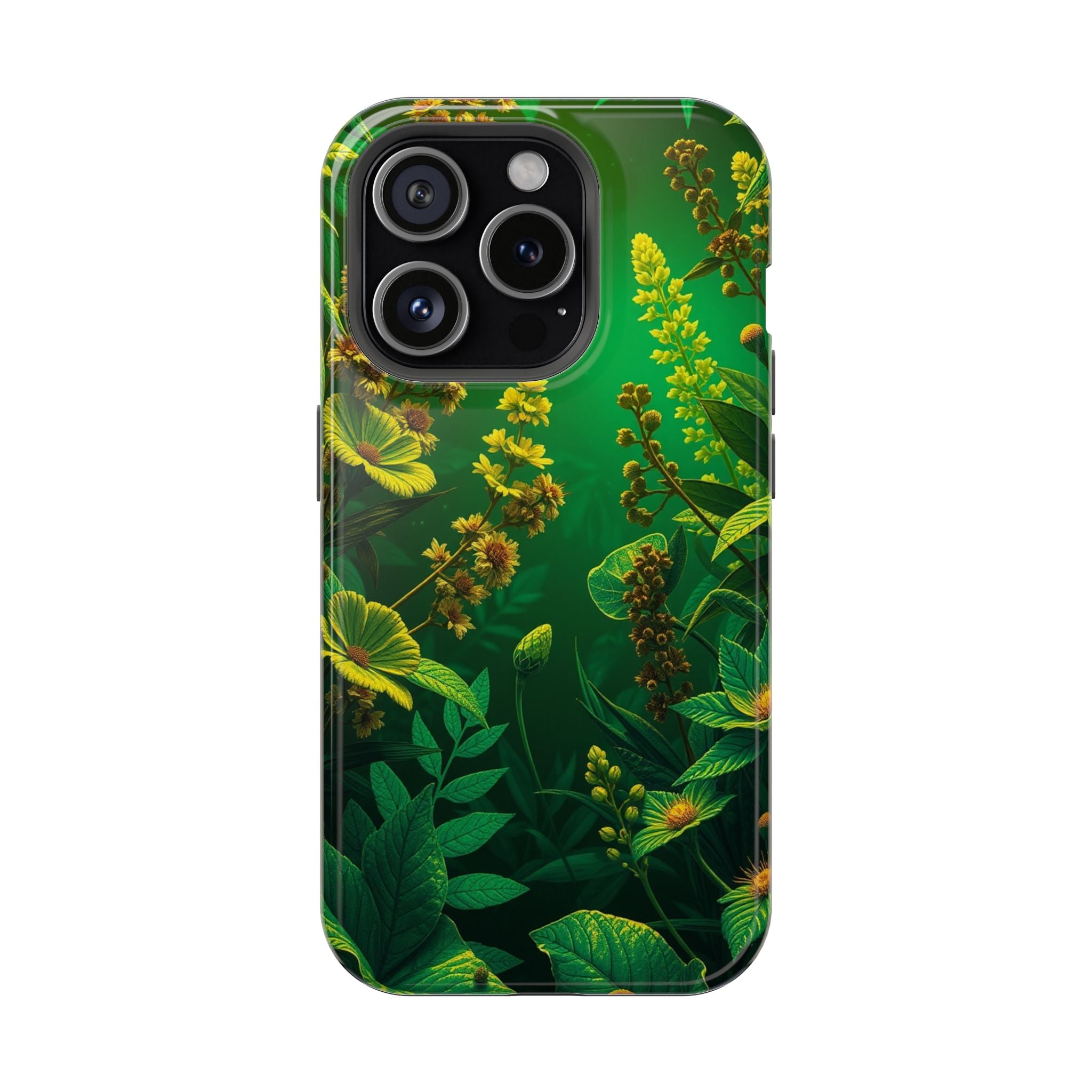 iPhone Emerald Green And Gold Vintage Botanicals Print Slim Snap Case · iPhone C