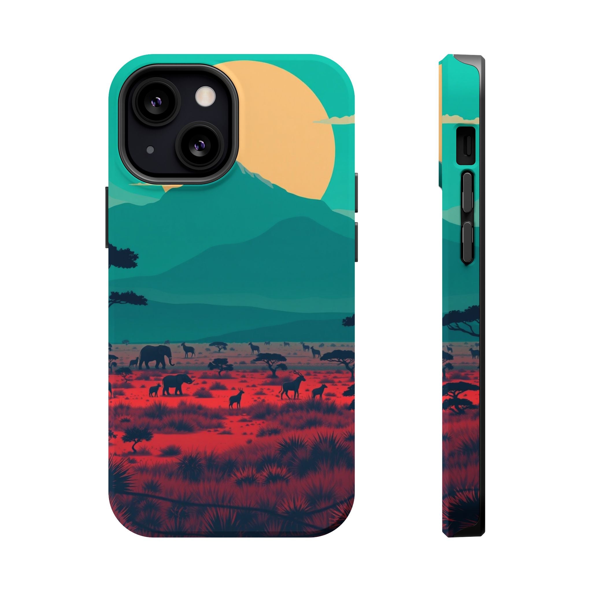iPhone Savanna Horizon Vintage Retro Poster Slim iPhone Everyday · iPhone Case
