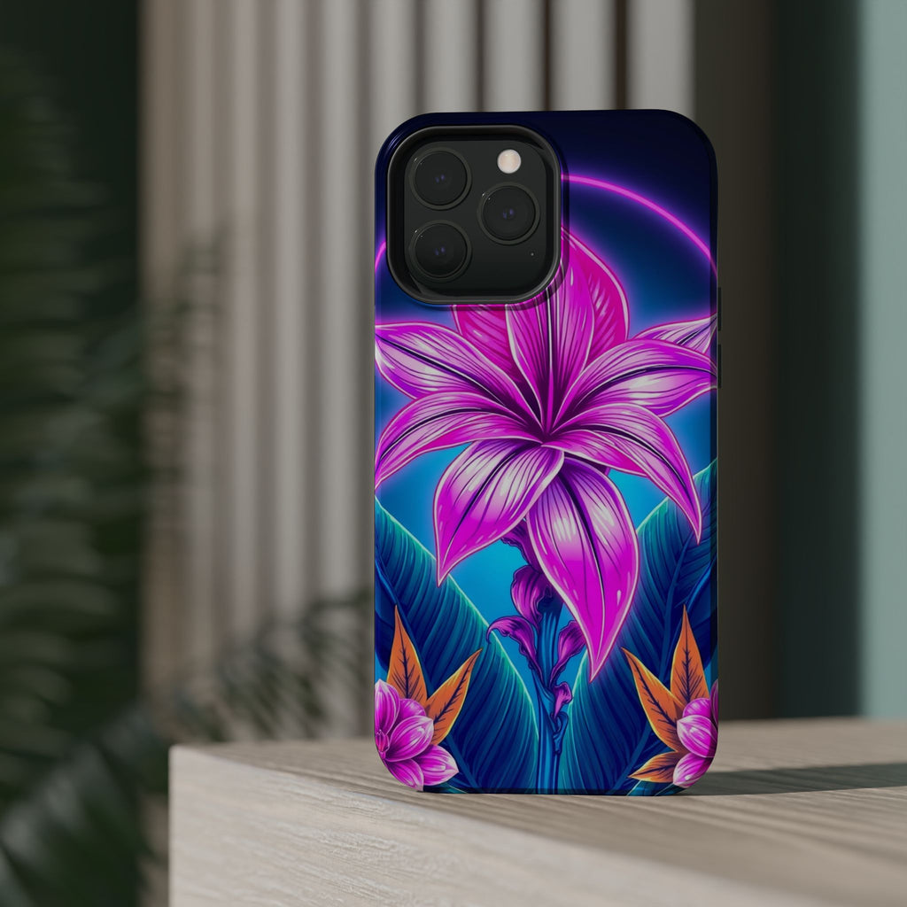 iPhone Tropical Bloom Neon Cyberpunk Slim Everyday Designer Case · iPhone Case
