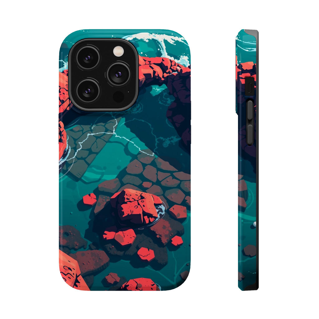 iPhone Tidal Pool Pixel Art -Bit Bold Modern Everyday Snap Case · iPhone Case