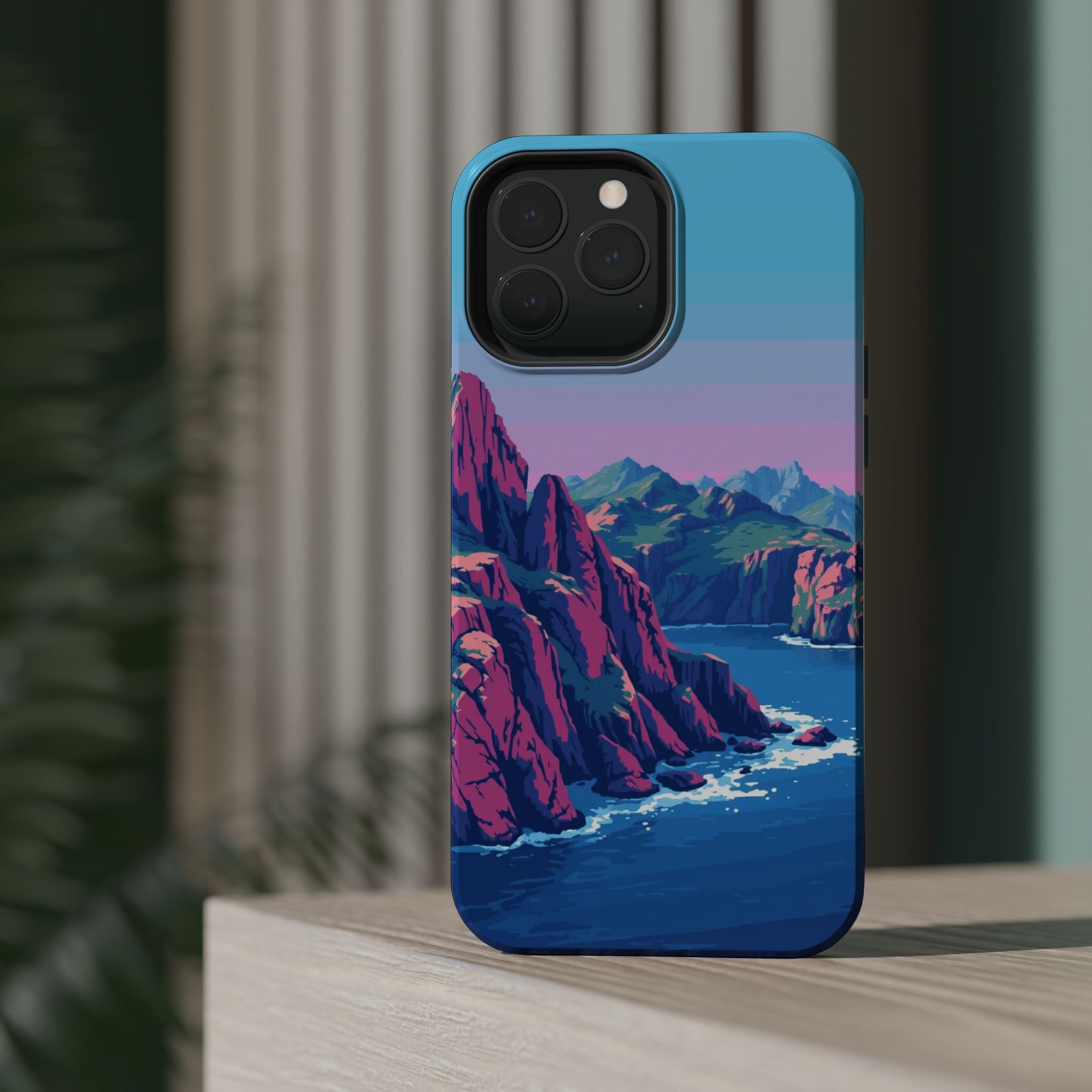 iPhone Vibrant Rocky Coastline Design Slim Everyday Designer Case · iPhone Case