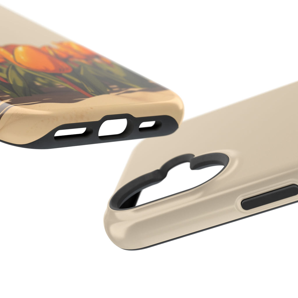 iPhone Burnt Orange And Sand Tulip Row Slim Everyday Designer Case · iPhone Case