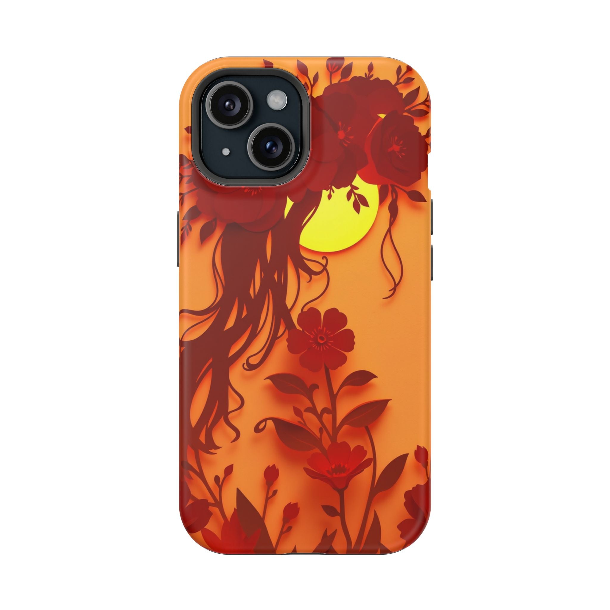 iPhone Sunset Amber And Peach Floral Crown Slim iPhone Everyday · iPhone Case