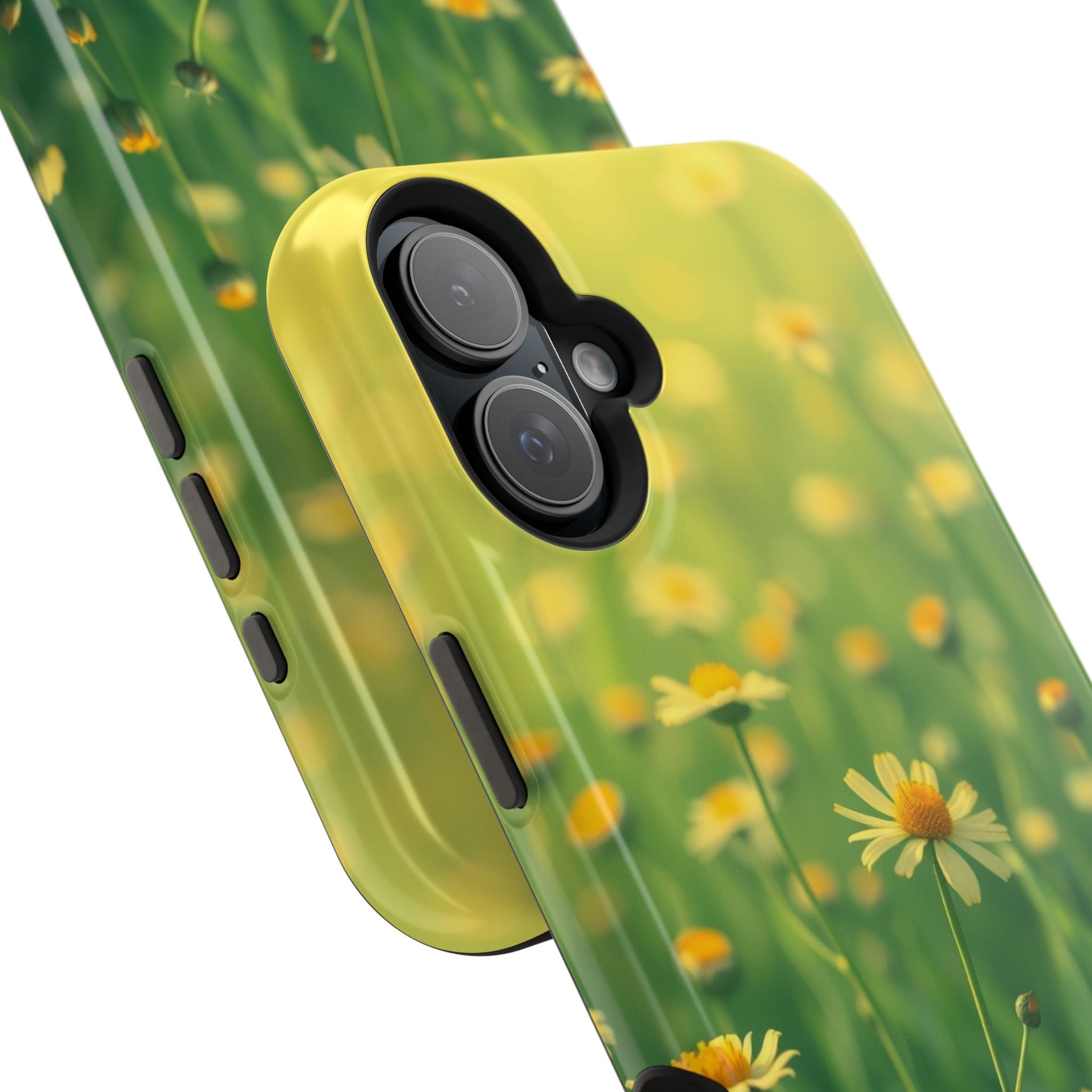 iPhone Emerald Green And Gold Wildflower Field Soft Finish Everyday · iPhone Cas