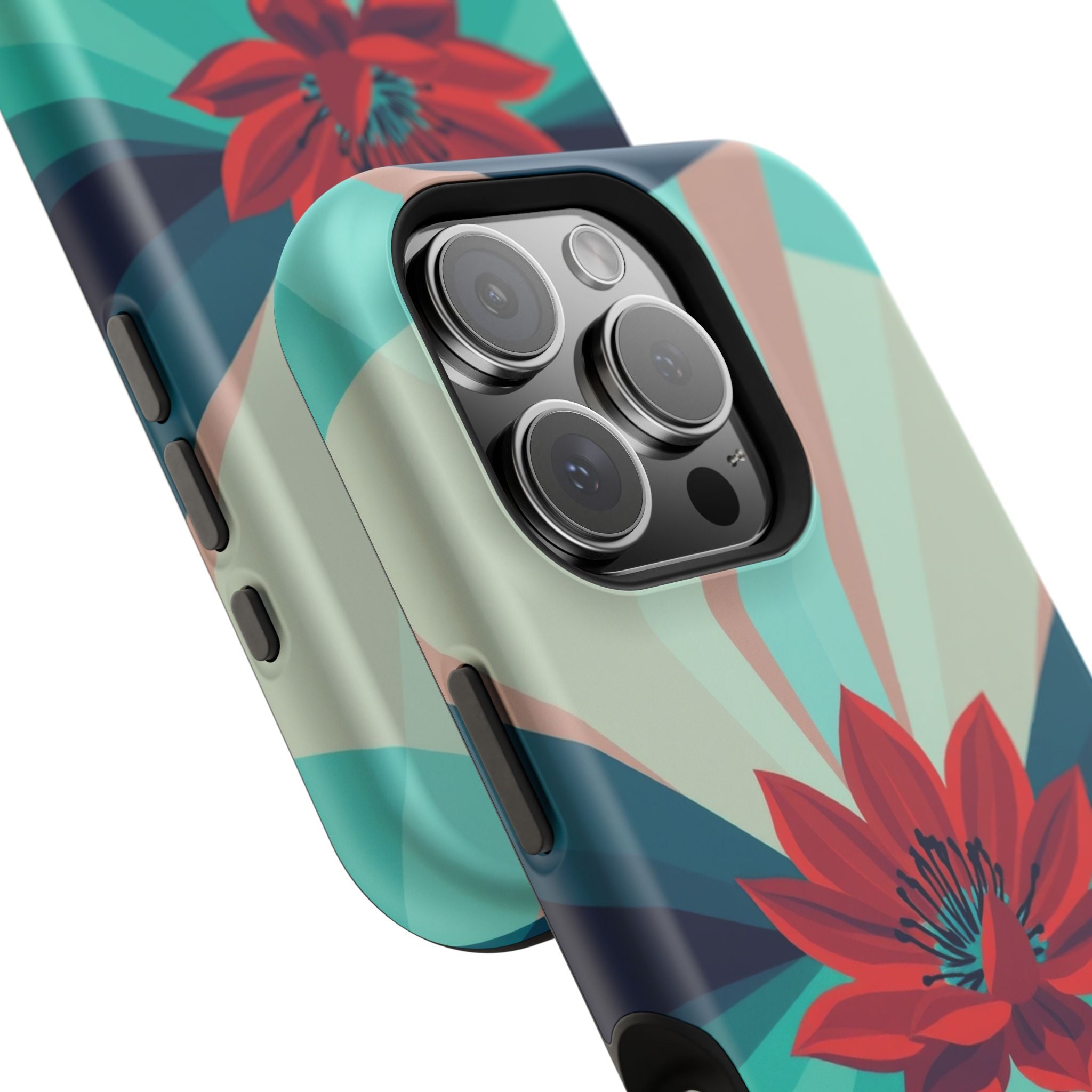 iPhone Teal And Coral Night Bloomer Slim Everyday Designer Case · iPhone Case