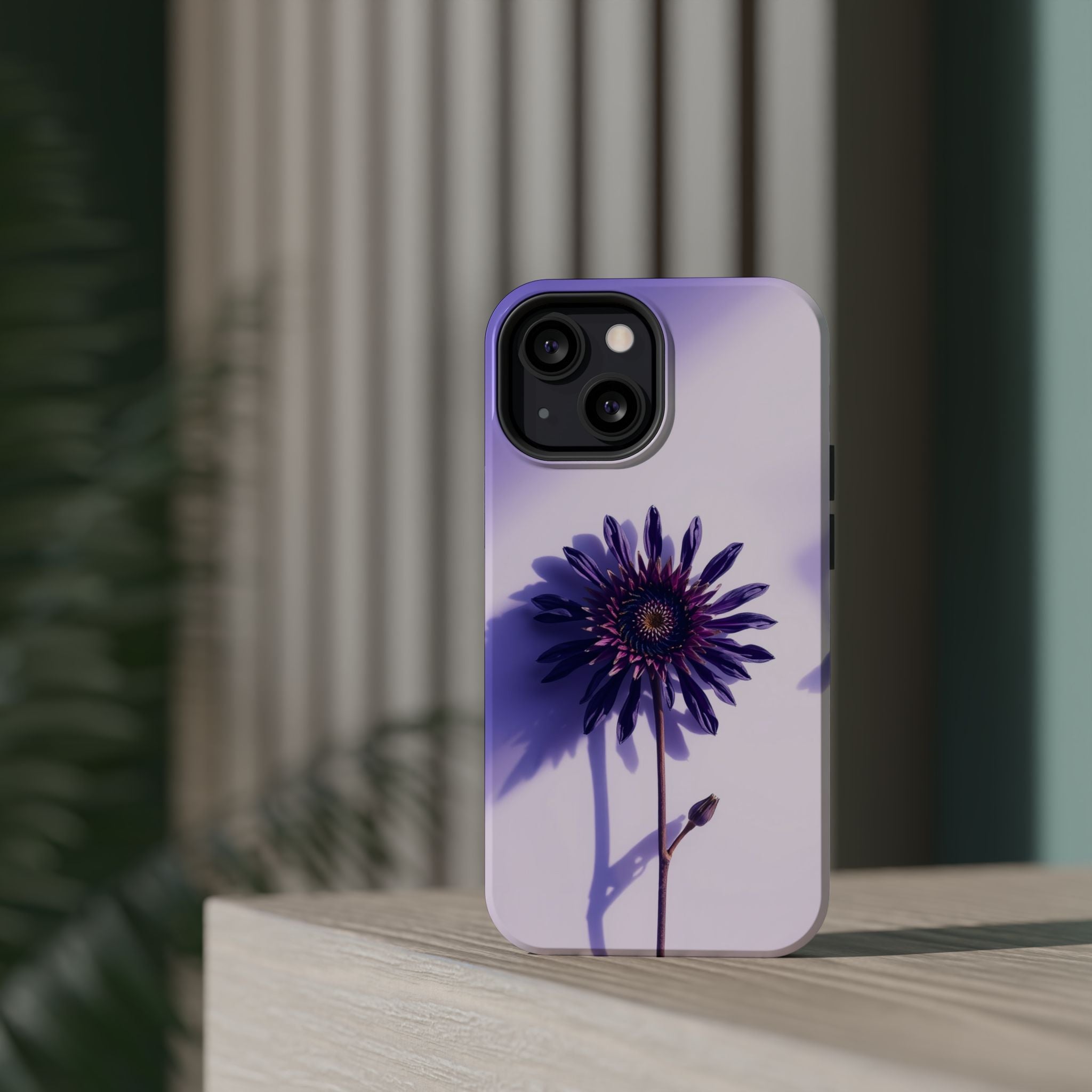 iPhone Indigo And Violet Dried Flower Flat Lay Soft iPhone Finish · iPhone Case