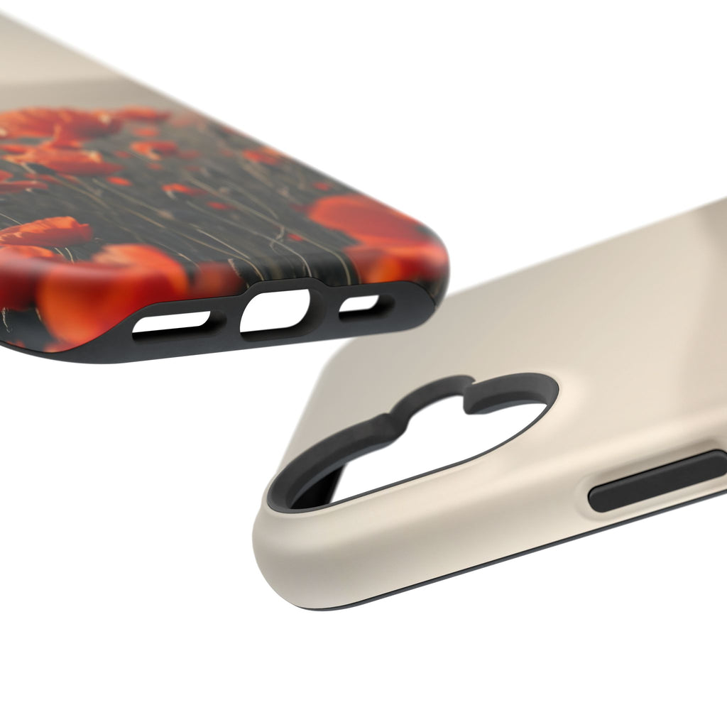 iPhone Charcoal And Copper Poppy Field Slim Everyday Designer Case · iPhone Case