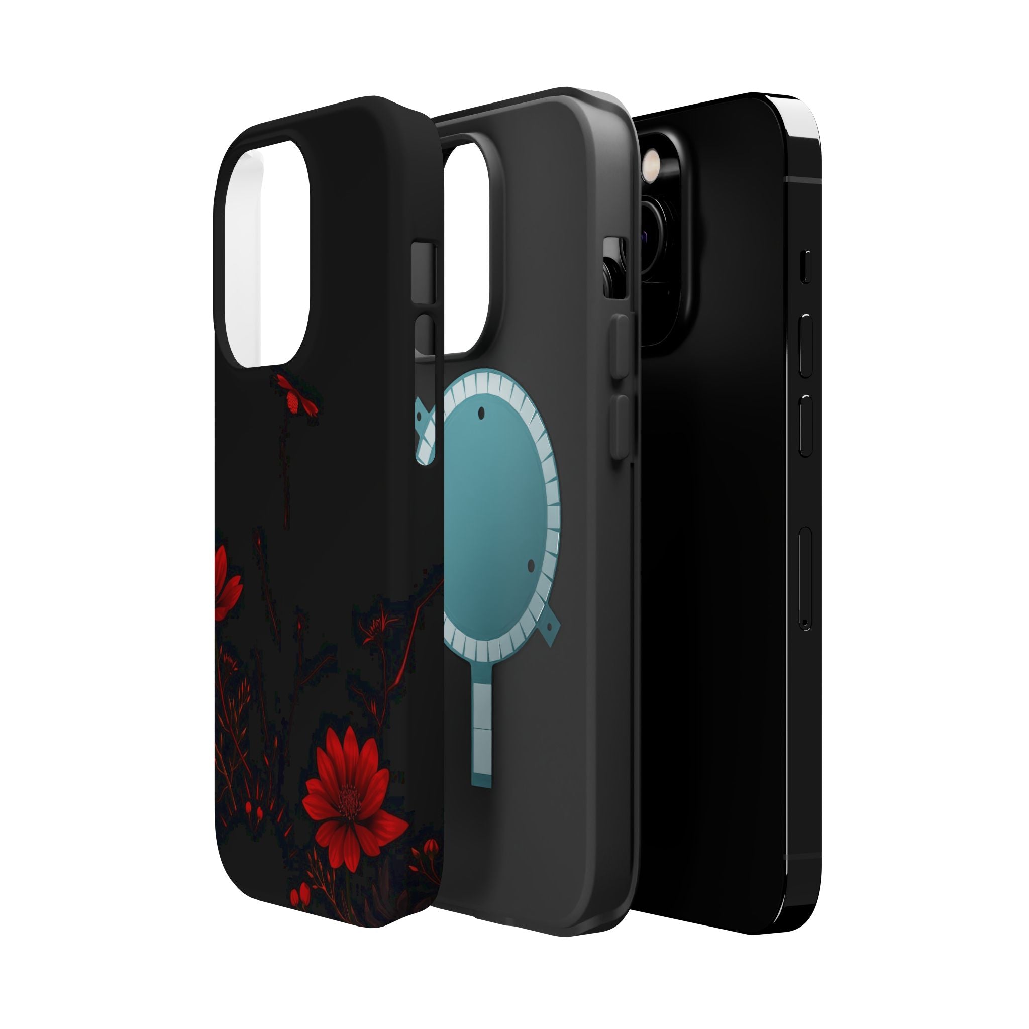 iPhone Black And Crimson Desert Flower Slim Everyday Designer Case · iPhone Case