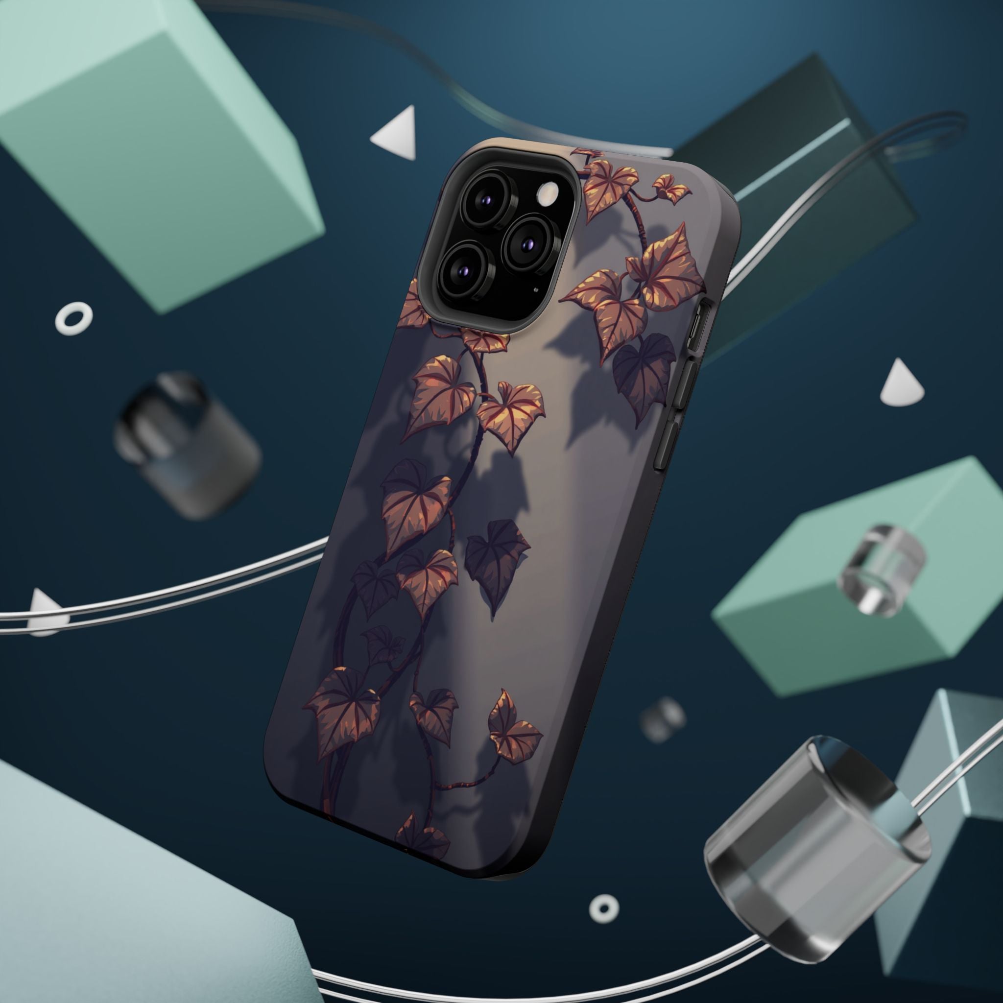 iPhone Charcoal And Copper Art Nouveau Vine Soft iPhone 13 Finish · iPhone Case