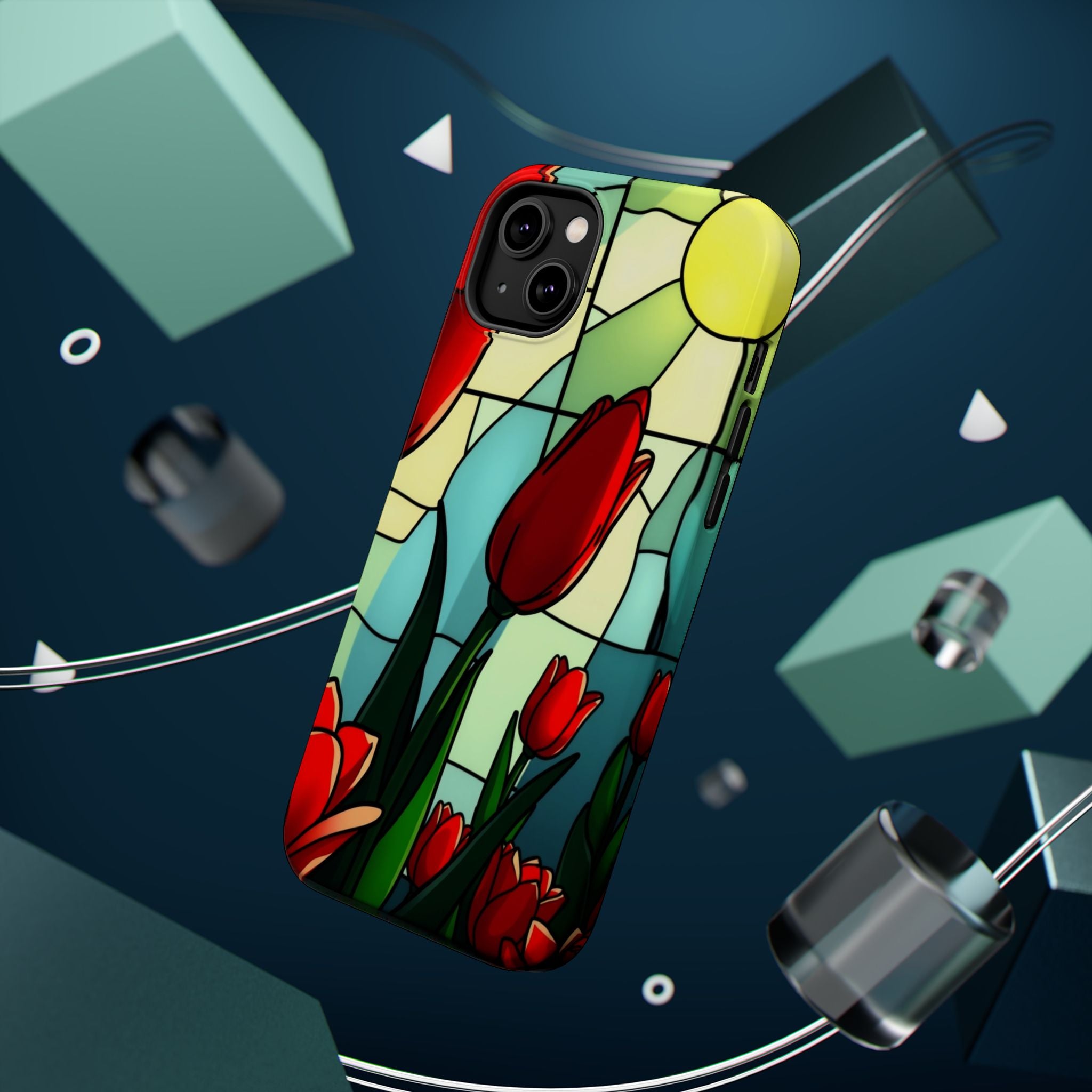 iPhone Tulip Row Stained Glass Slim Everyday Designer Case · iPhone Case