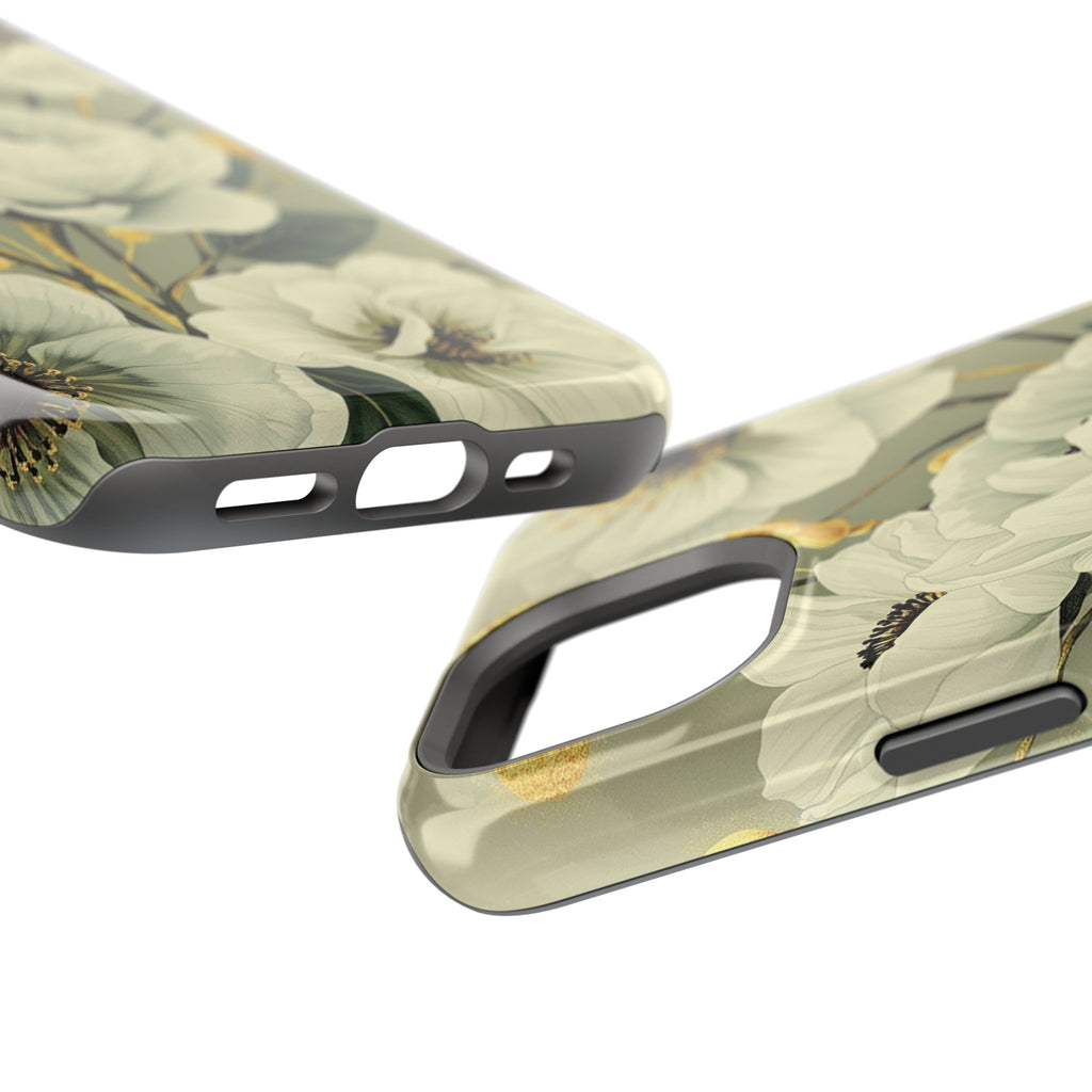 iPhone Sage And Ivory Floral Ink Wash Slim Everyday iPhone 14 Designer · iPhone