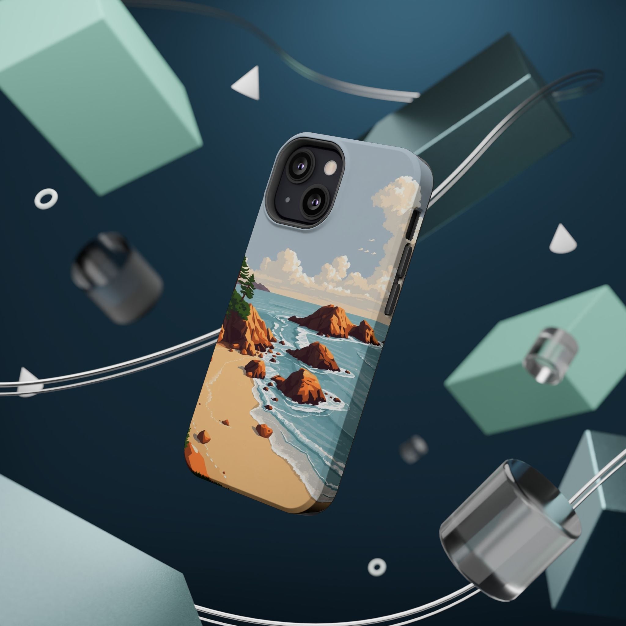iPhone Mustard And Rust Pebble Beach Slim Everyday Designer Case · iPhone Case