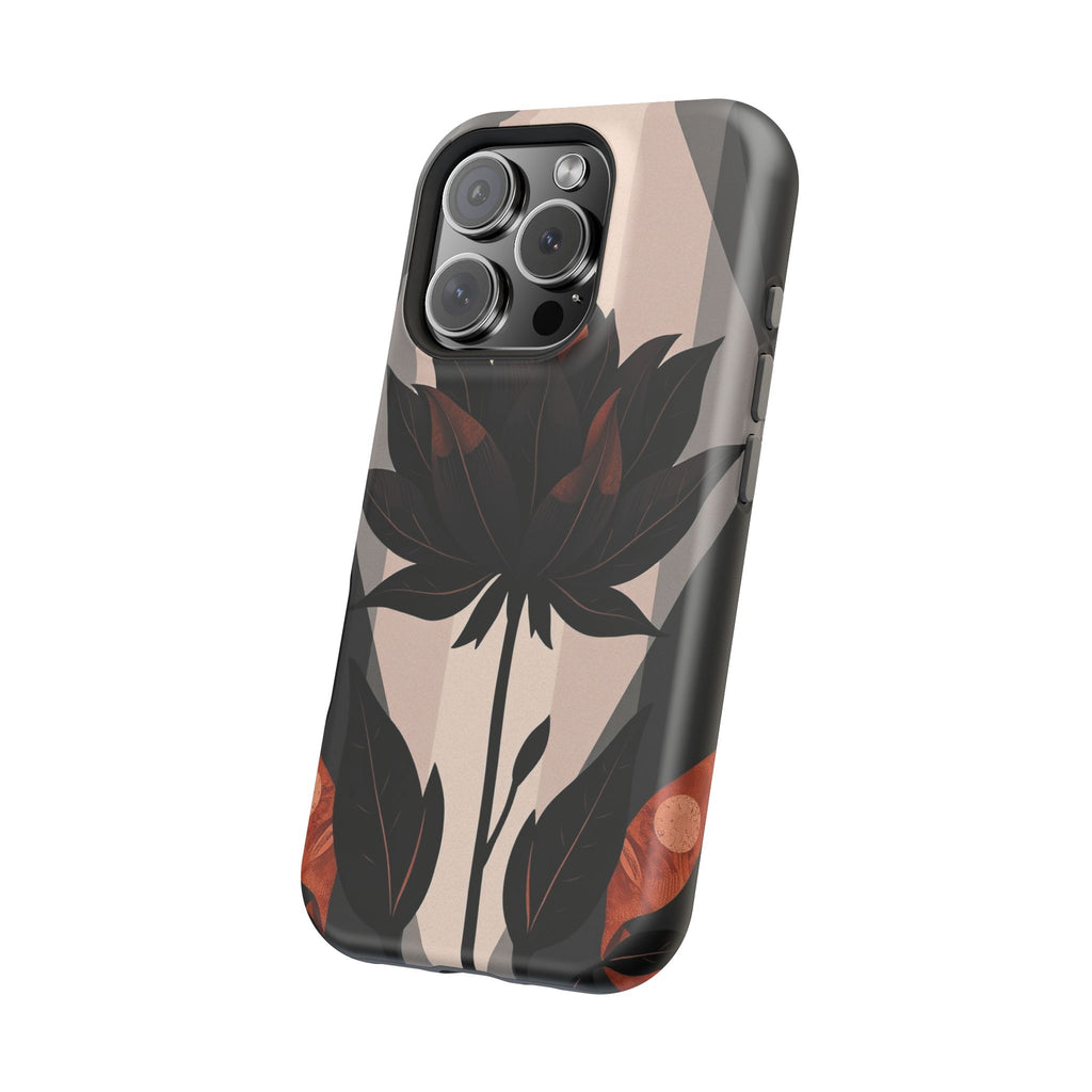 iPhone Charcoal And Copper Floral Silhouette Slim iPhone Everyday · iPhone Case