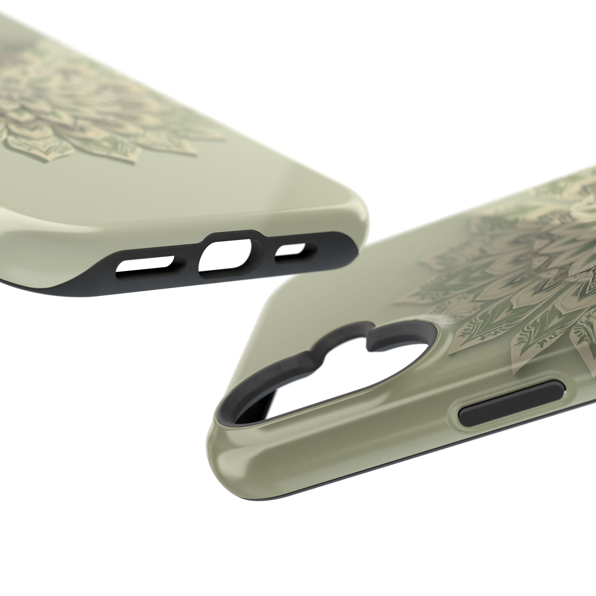 iPhone Sage And Ivory Floral Mandala Slim Everyday Designer Case · iPhone Case