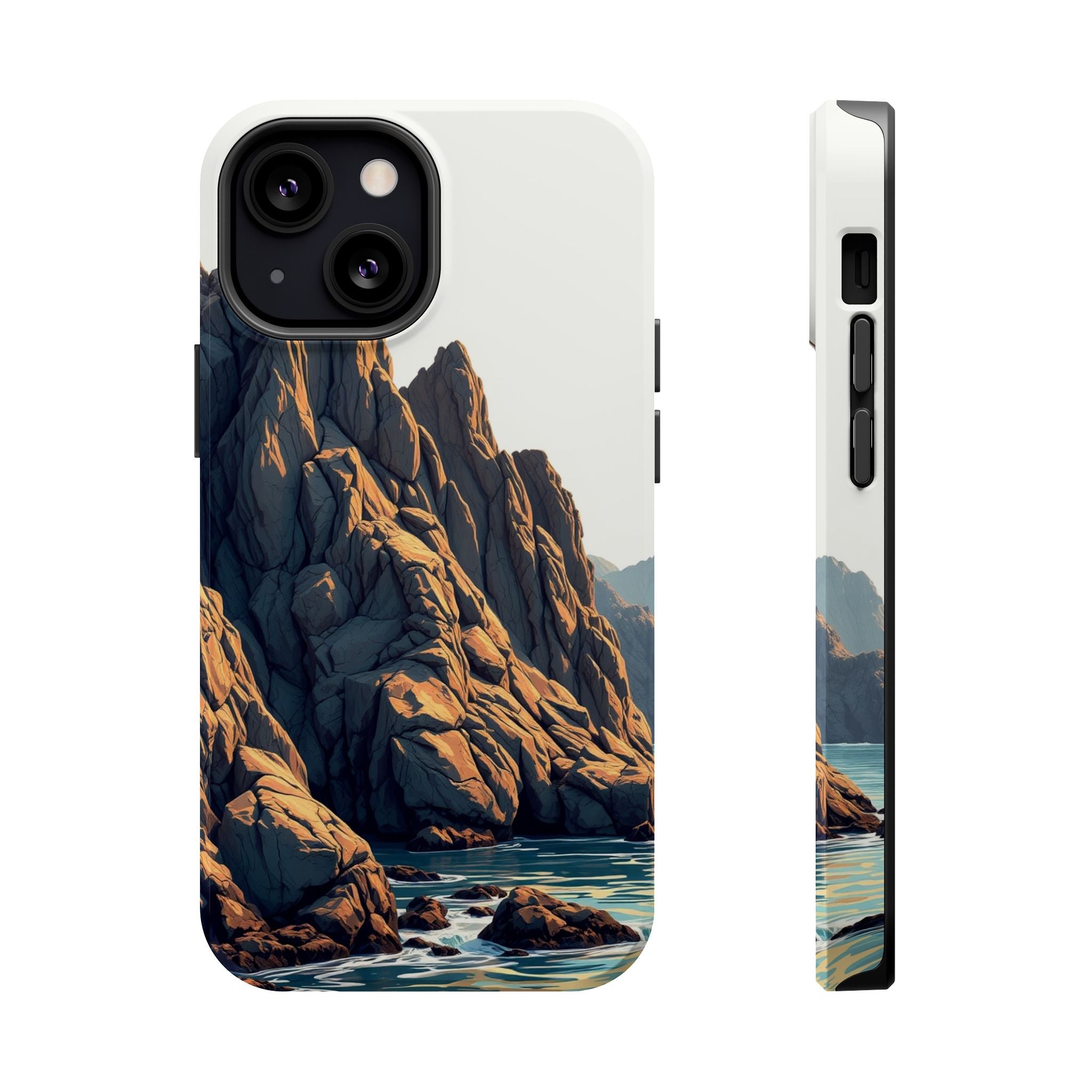 iPhone Mustard And Rust Rocky Coastline Slim Everyday iPhone Designer · iPhone C