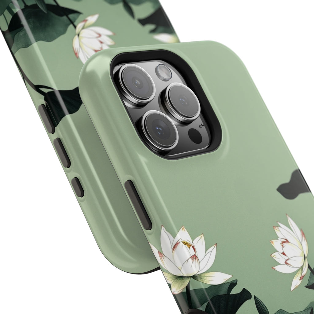 iPhone Sage And Ivory Lotus Pond Bold Modern Everyday Snap Case · iPhone Case