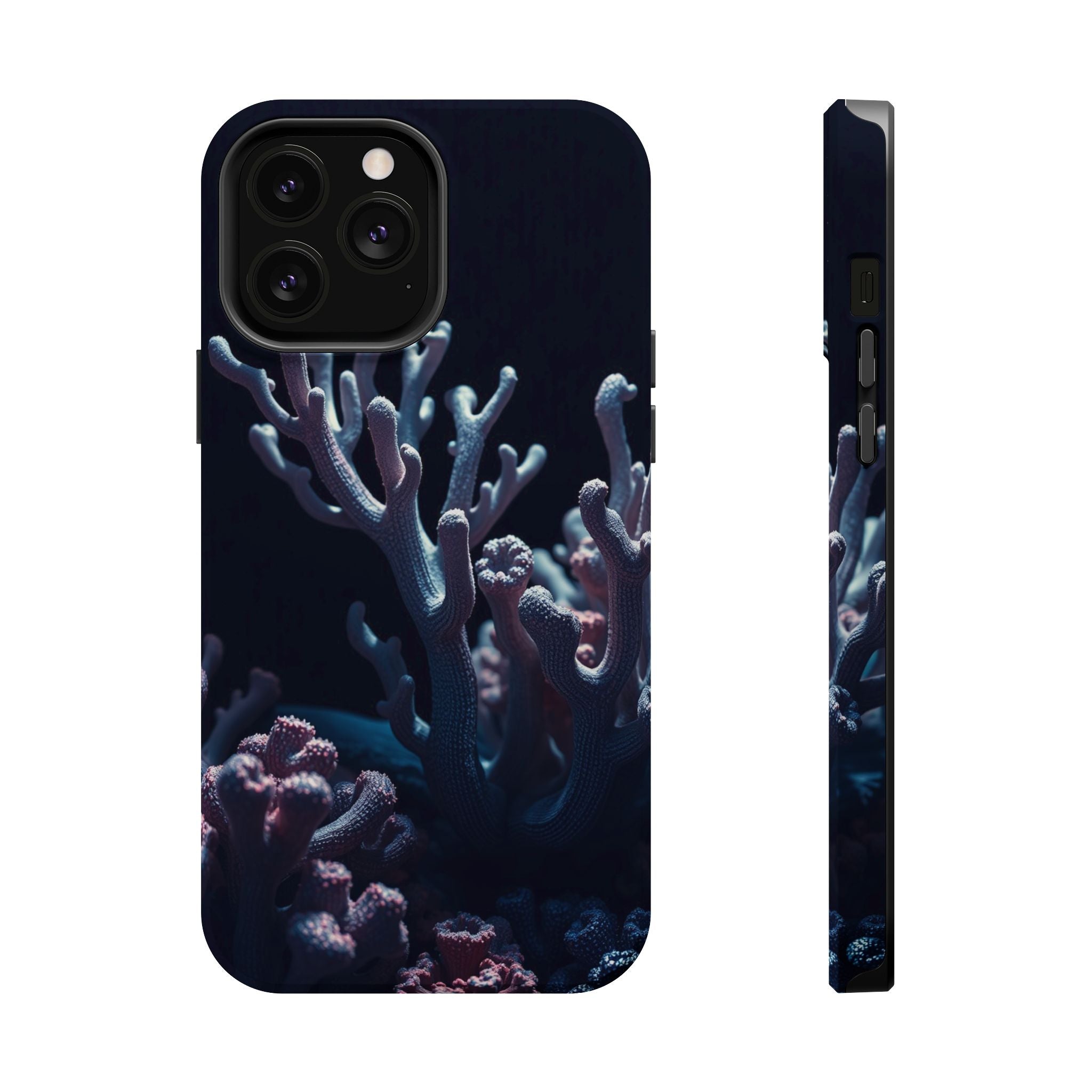 iPhone Midnight Blue And Silver Coral Reef Life Soft iPhone Finish · iPhone Case