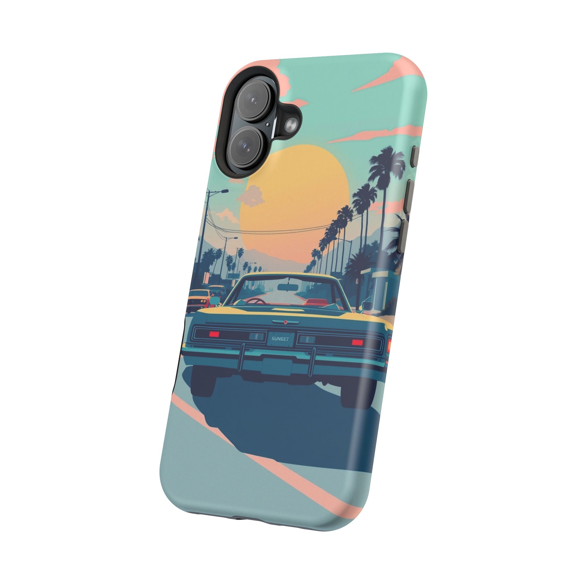 iPhone Sunset Drive 80s Pop Art Bold Slim Everyday Designer Case · iPhone Case