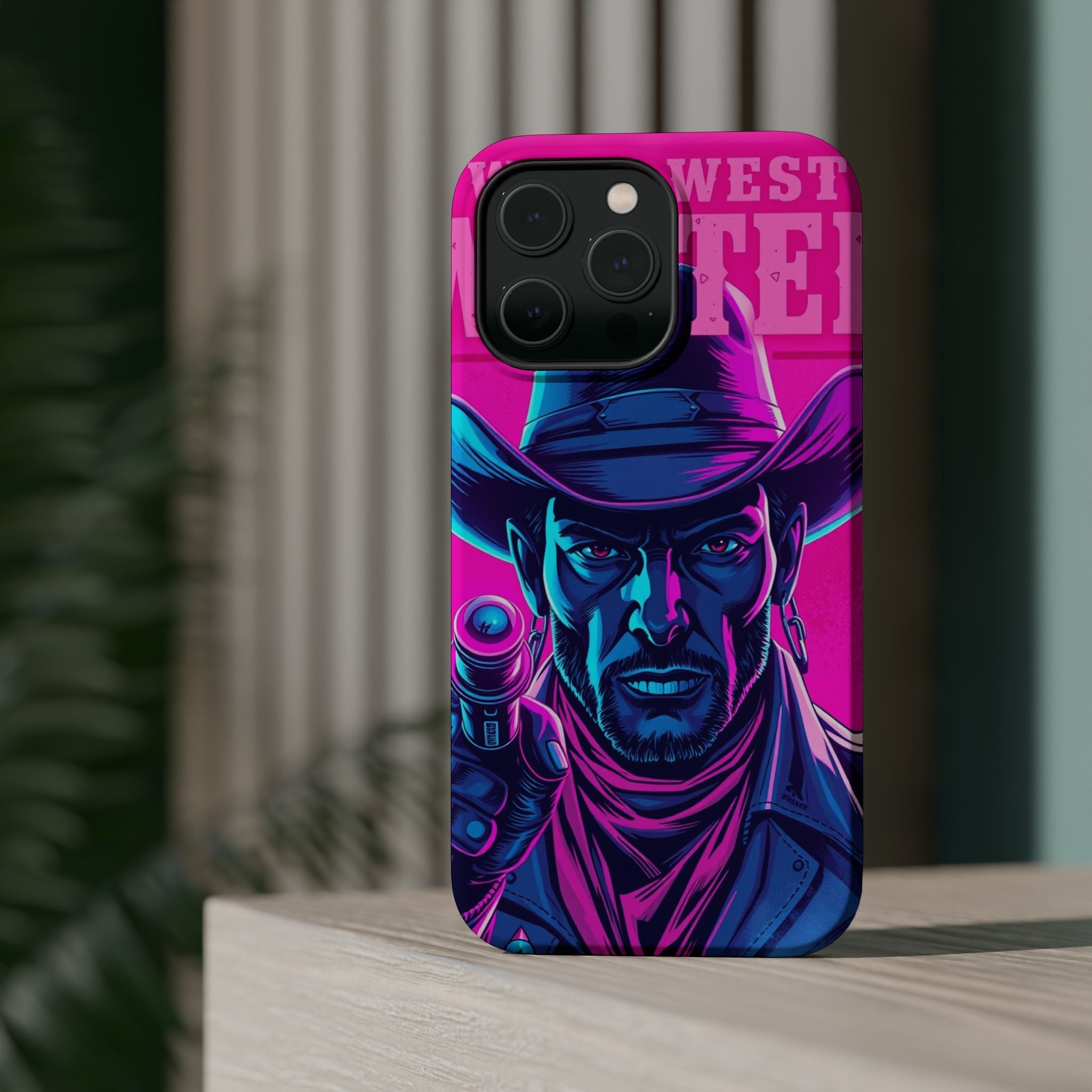 iPhone Wild West Wanted Neon Cyberpunk Slim Everyday Designer Case · iPhone Case