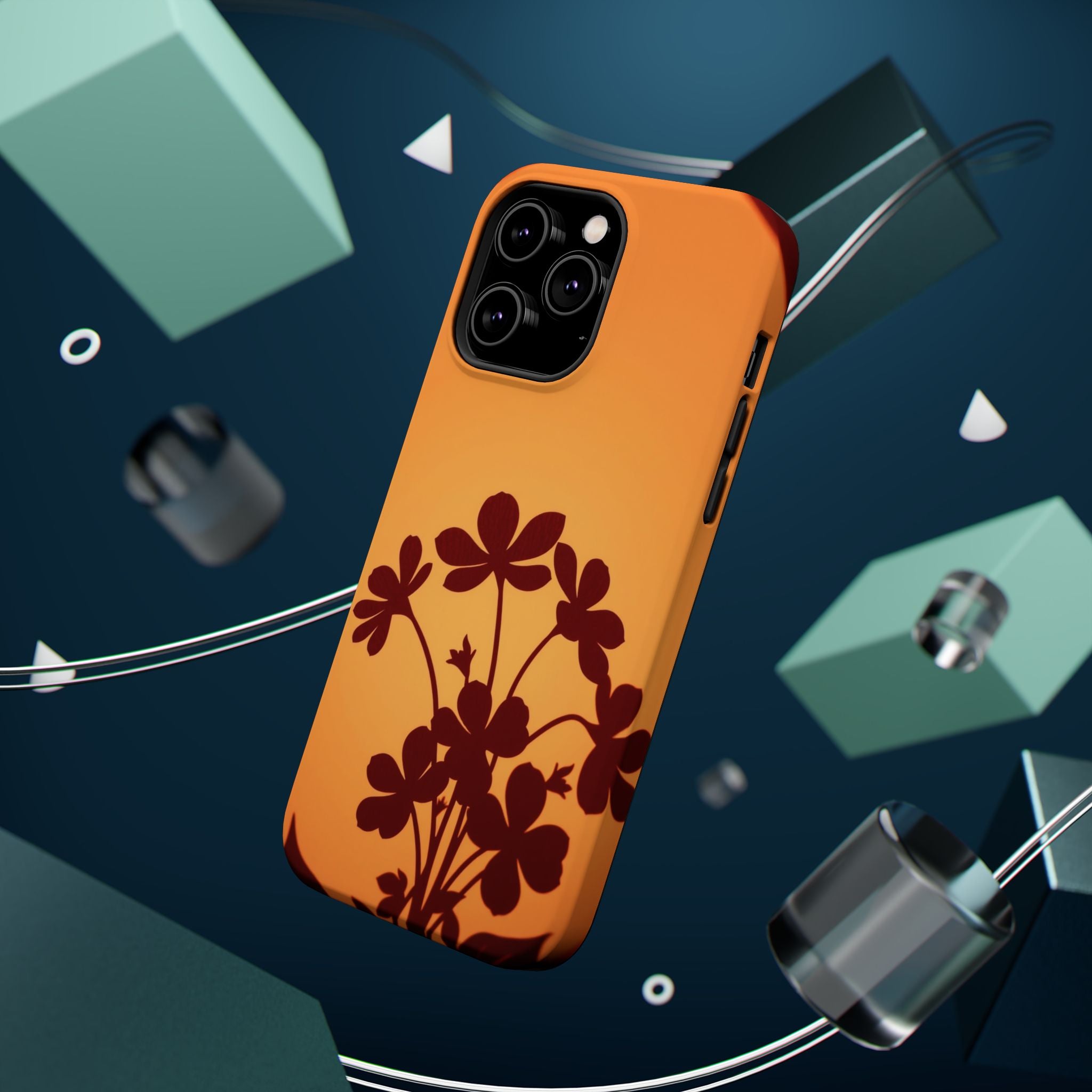 iPhone Floral Silhouette Electric Art Slim Everyday Designer Case · iPhone Case