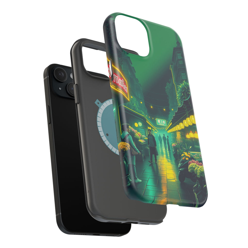 iPhone Flower Market Neon Cyberpunk Slim Everyday Designer Case · iPhone Case